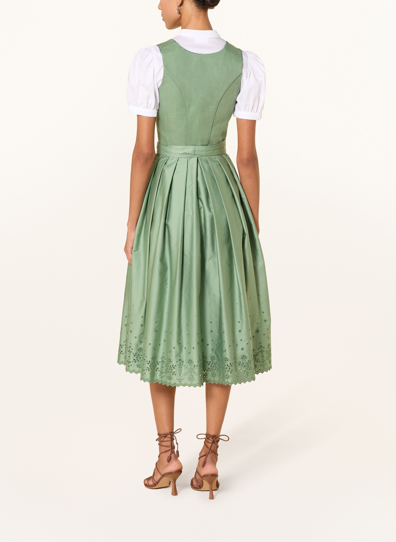 WALDORFF Dirndl PRIMULA mit Leinen: GRÜN