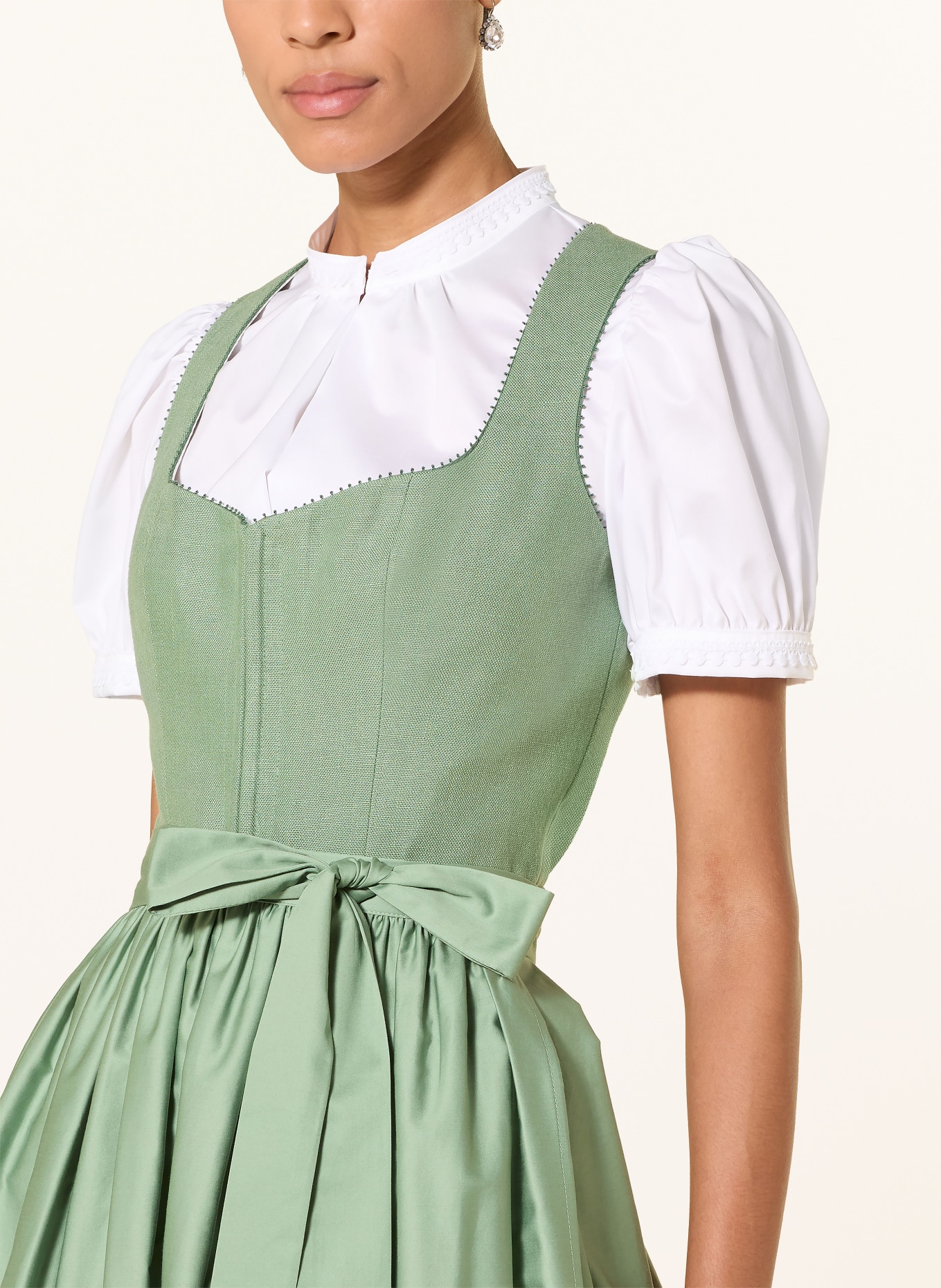 WALDORFF Dirndl PRIMULA mit Leinen: GRÜN