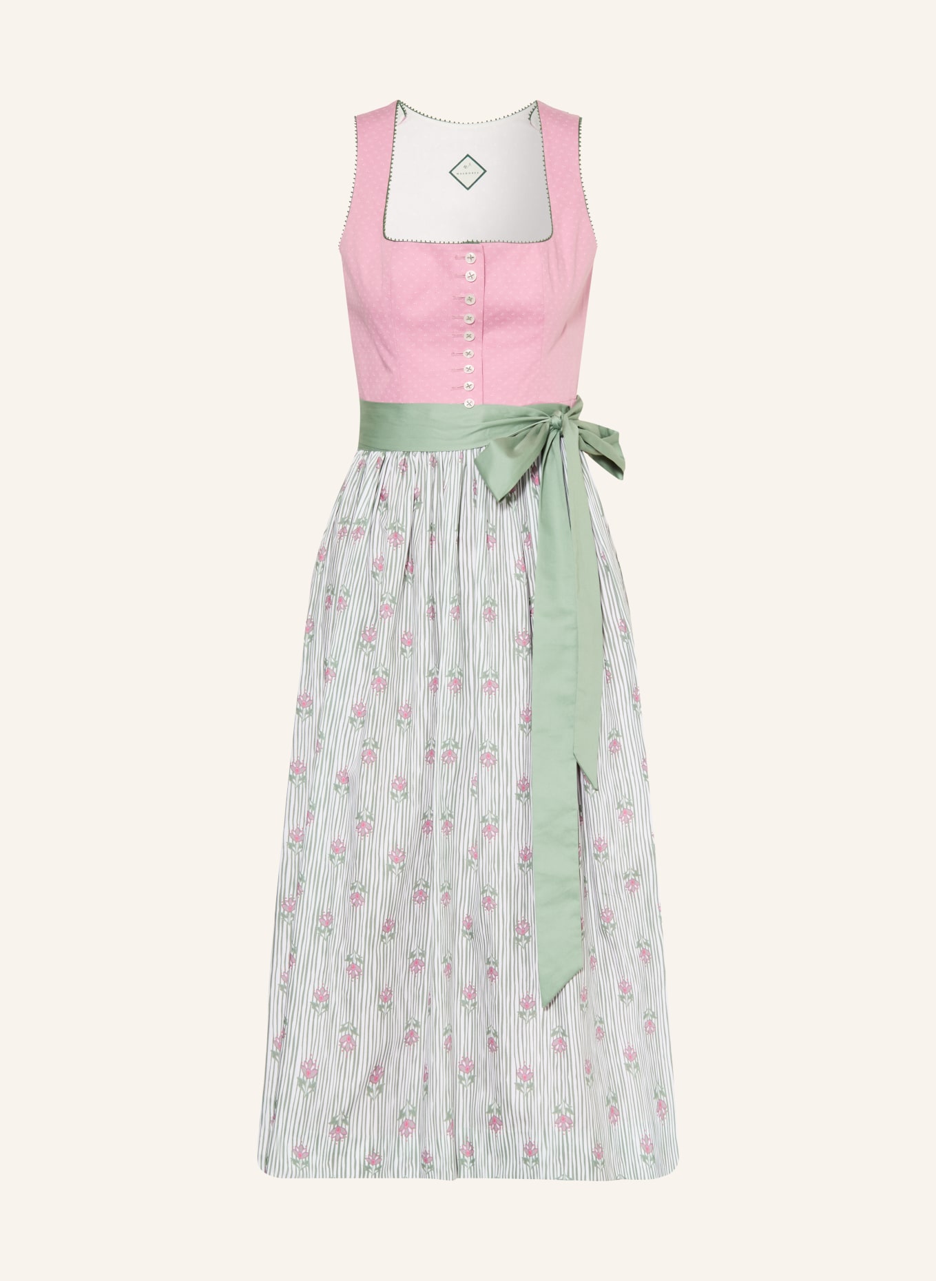 WALDORFF Dirndl CALI: ROSA / GRÜN / WEISS