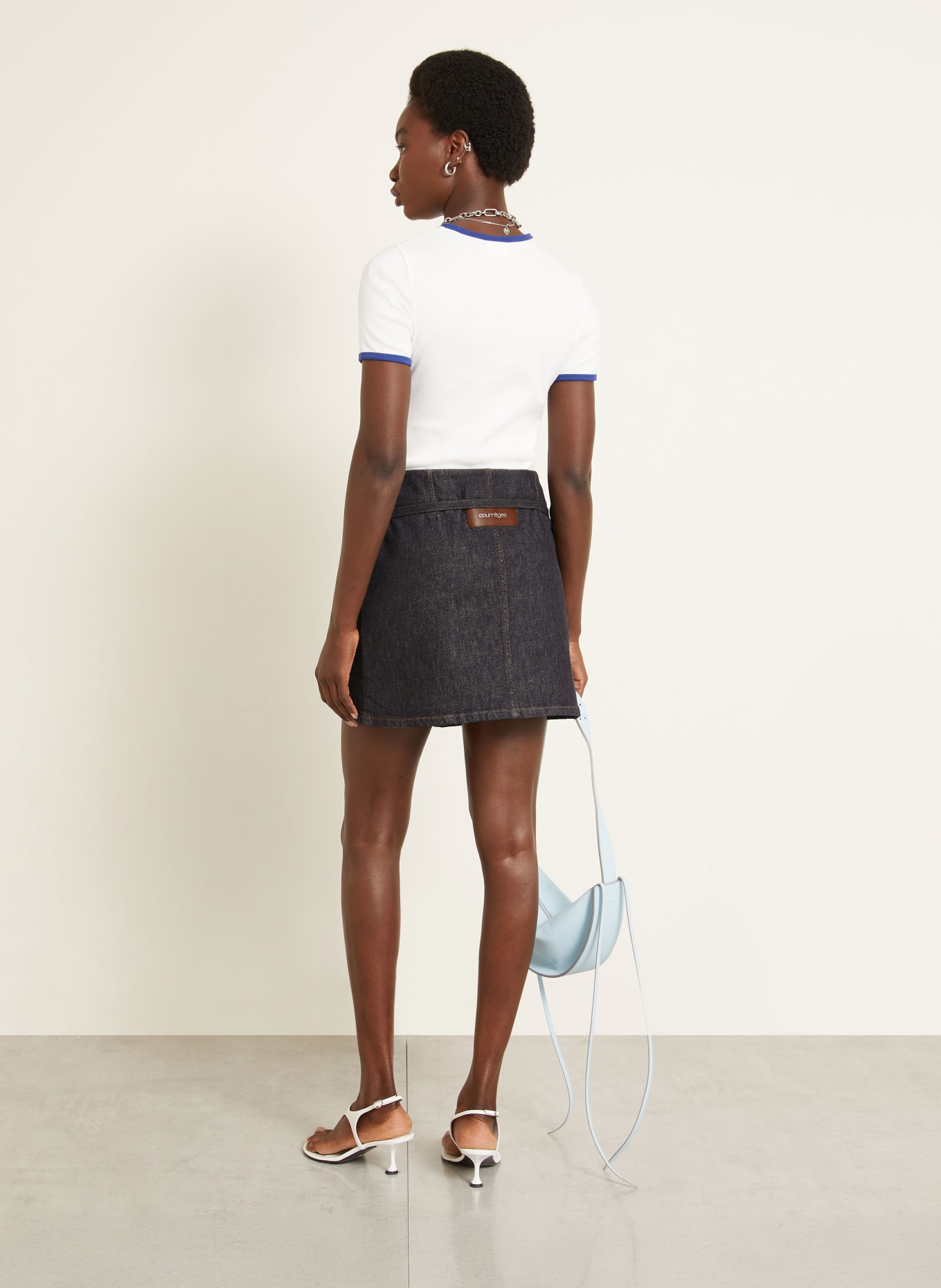 Courrèges Denim skirt: DARK BLUE