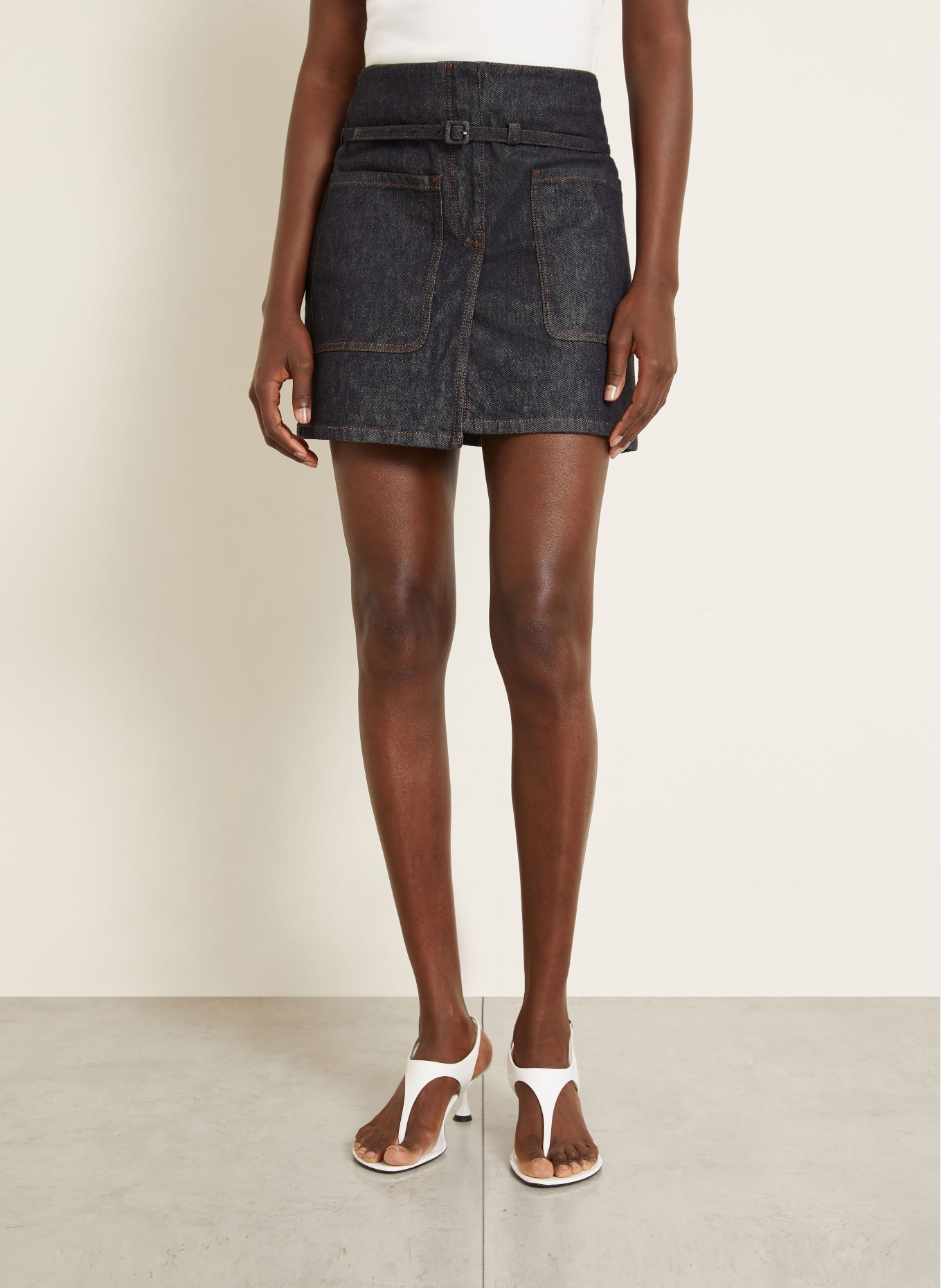 Courrèges Denim skirt: DARK BLUE