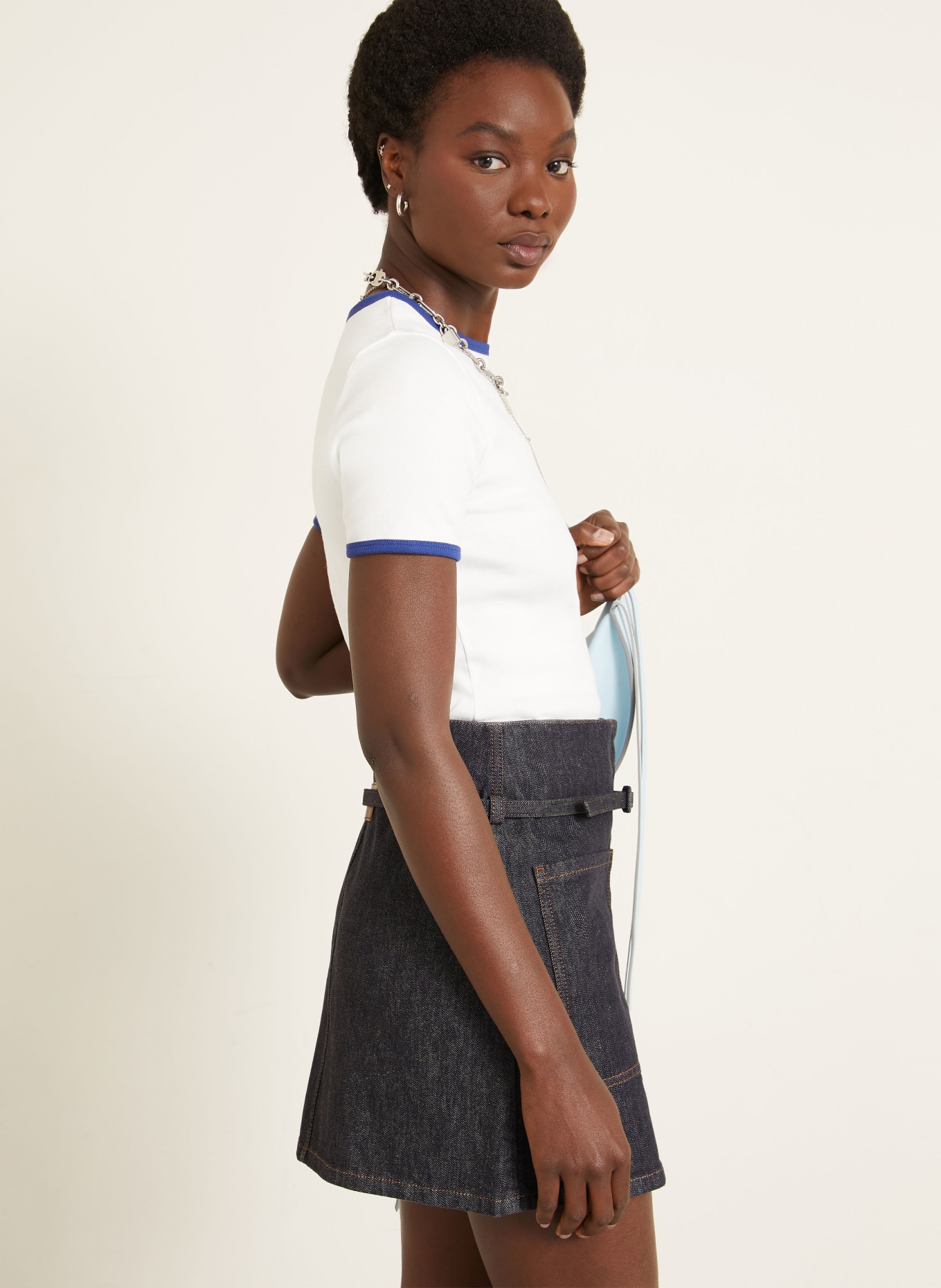 Courrèges Denim skirt: DARK BLUE