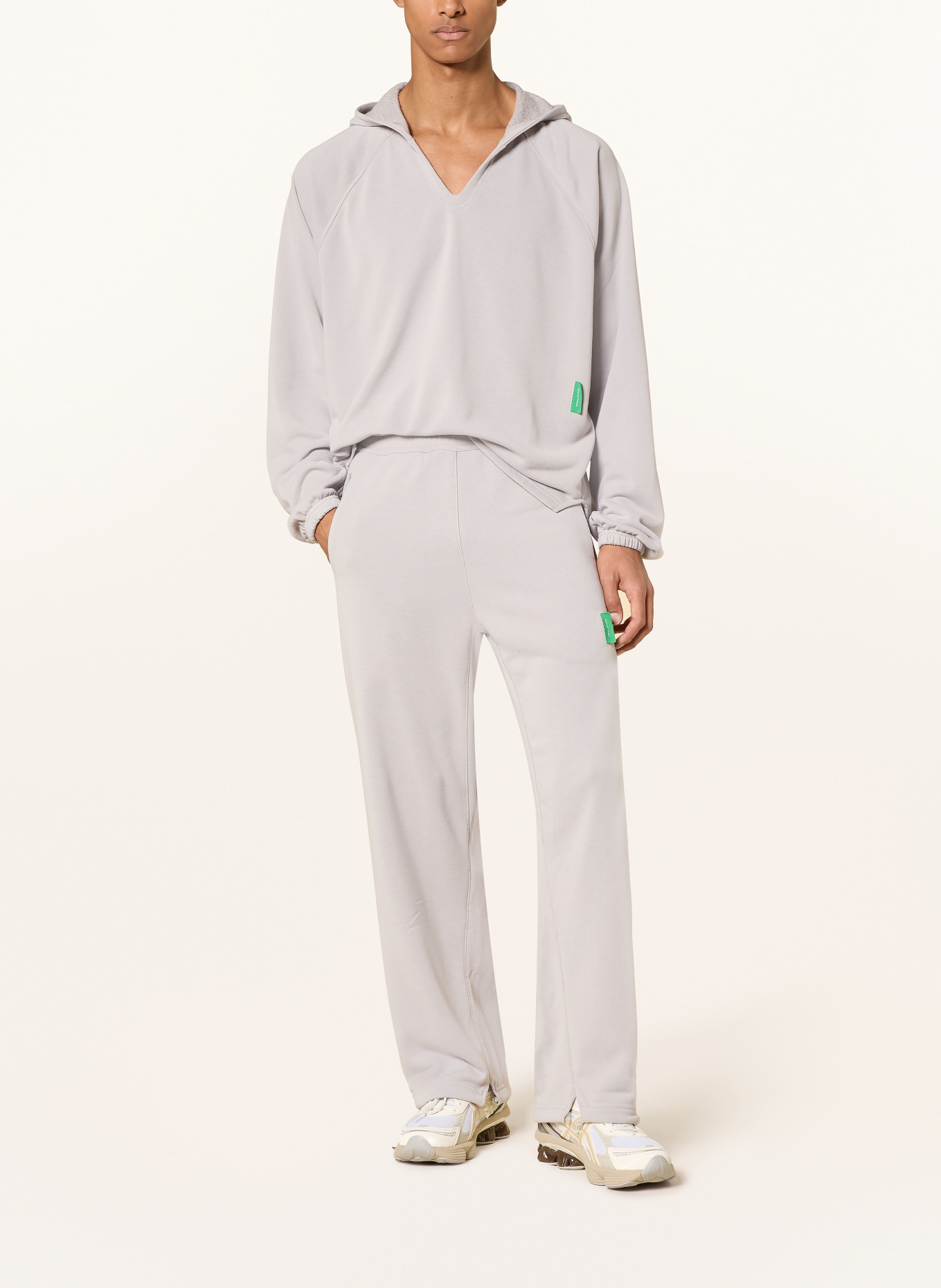 District Vision Bluza z kapturem OPEN NECK: SZAROBRĄZOWY