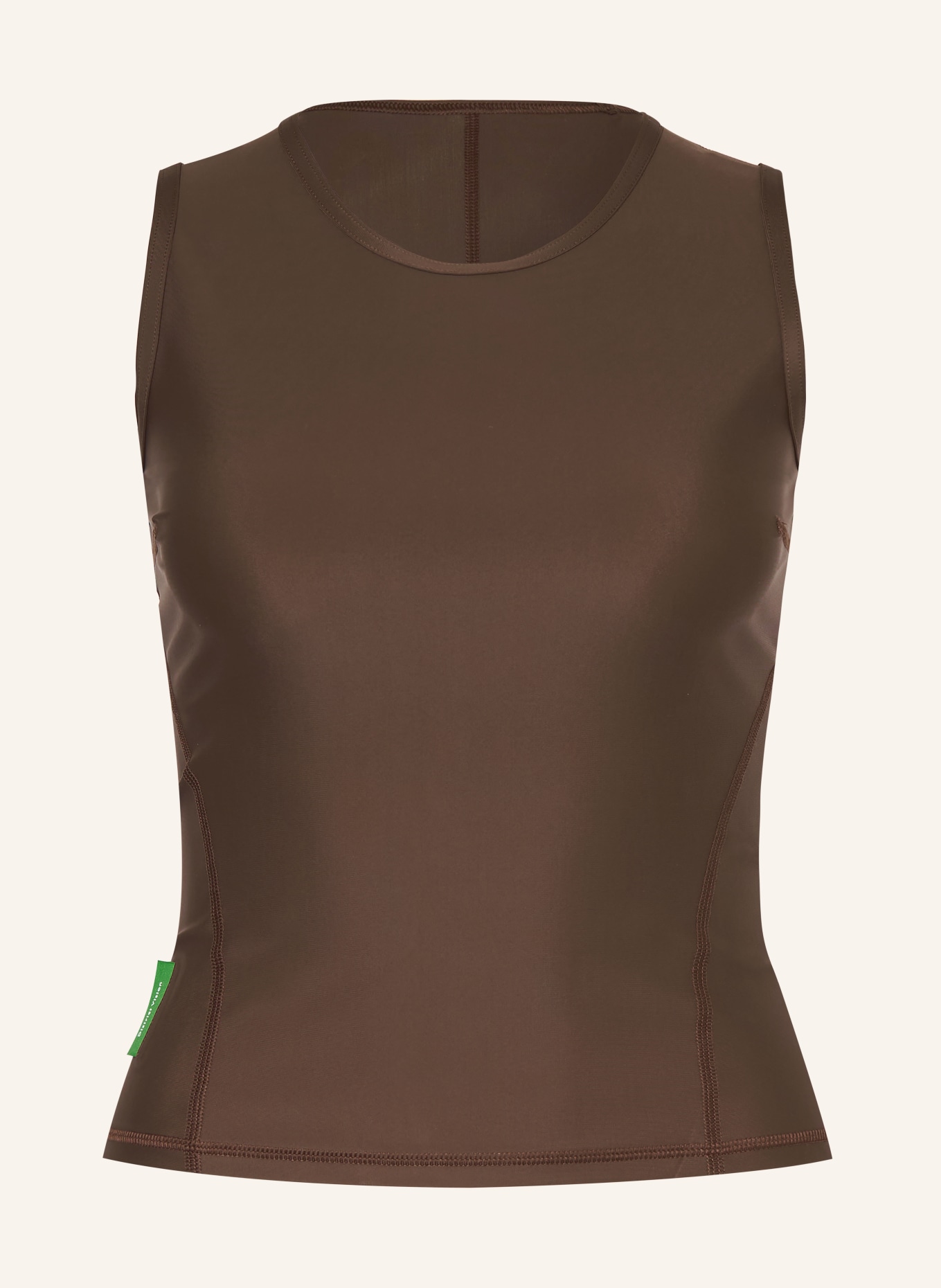 District Vision Fitted Training Tank Top: DARK BROWN