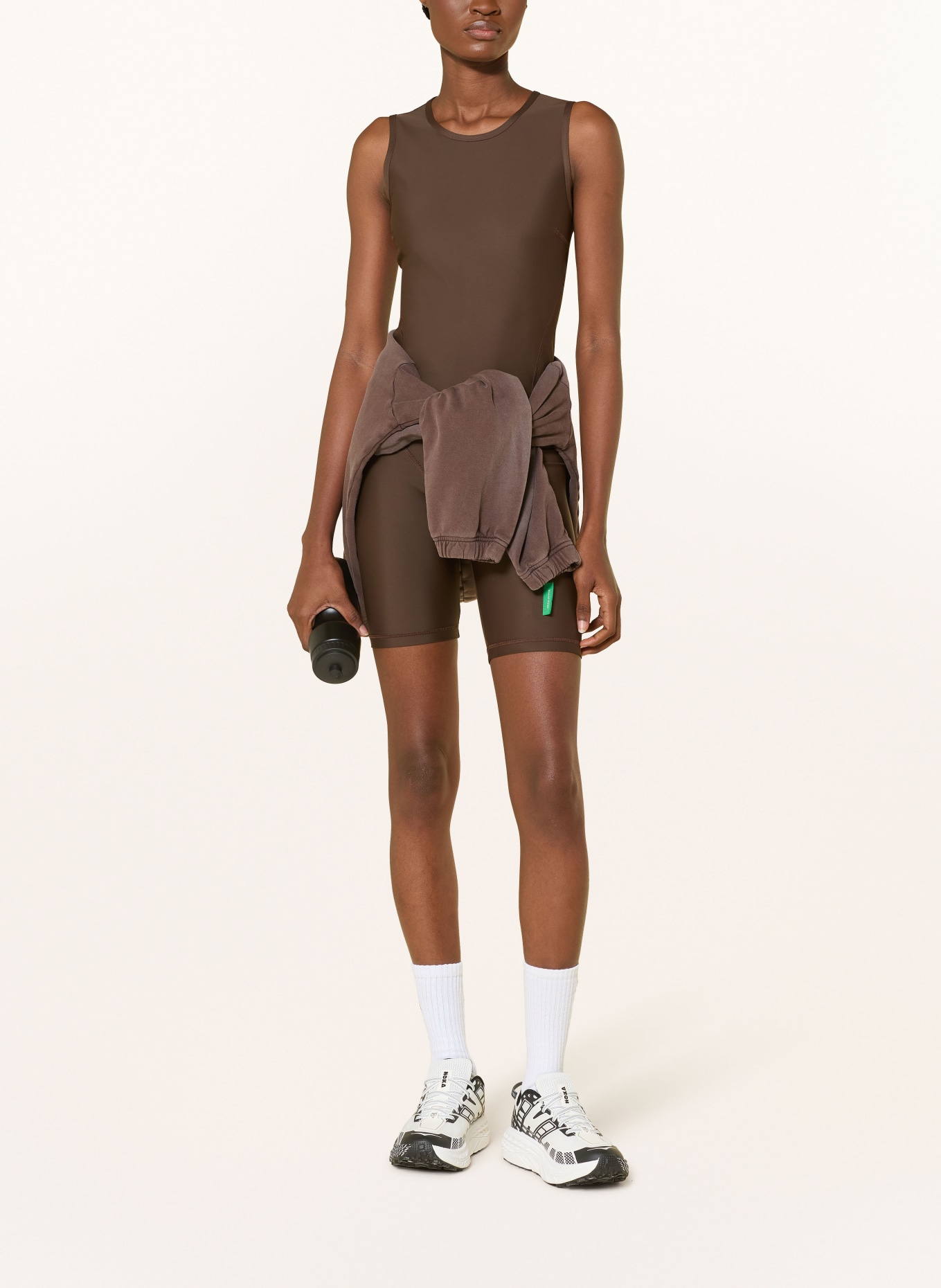 District Vision Fitted Training Tank Top: DARK BROWN