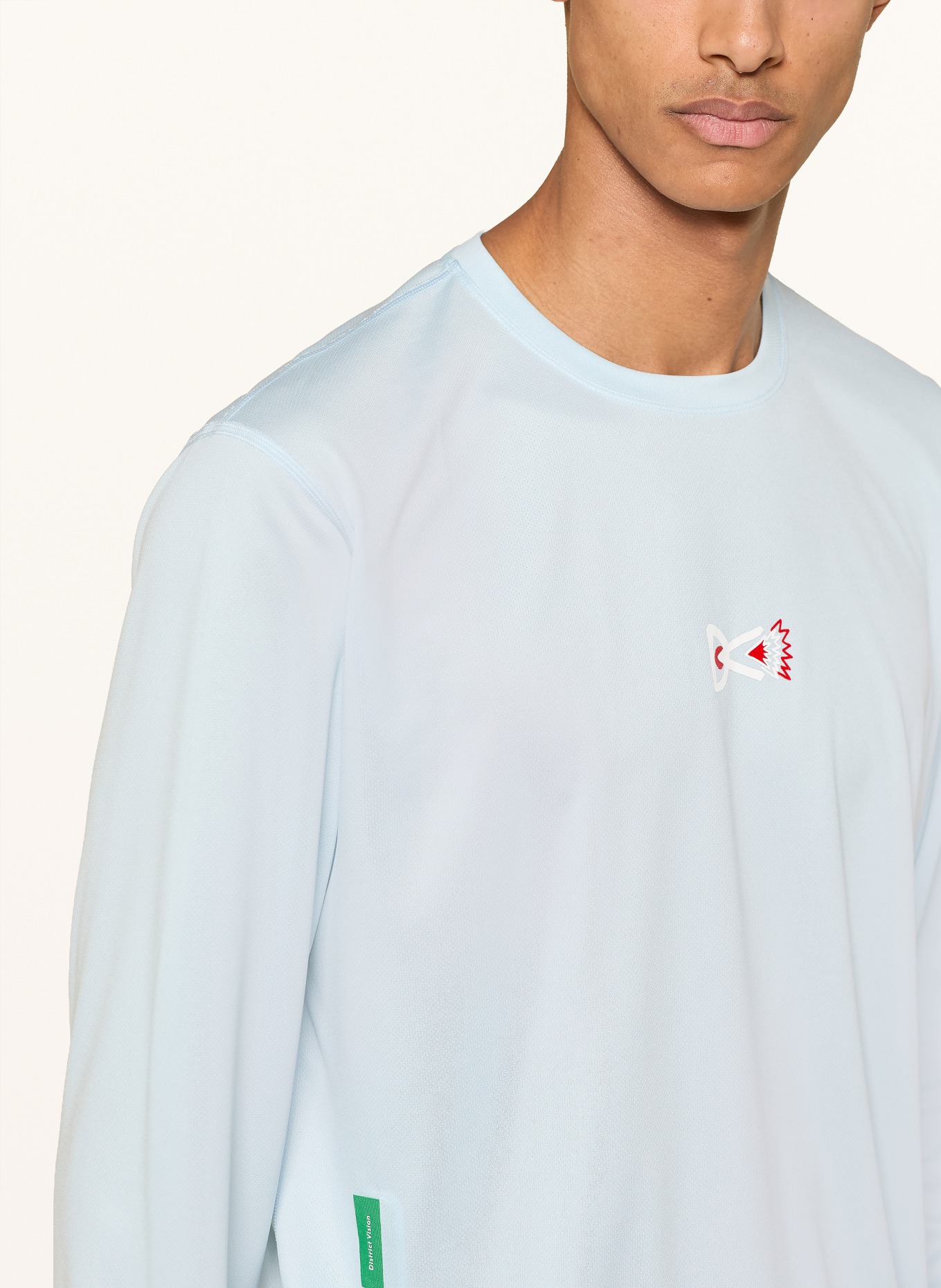 District Vision Laufshirt: HELLBLAU / ROT / GRÜN