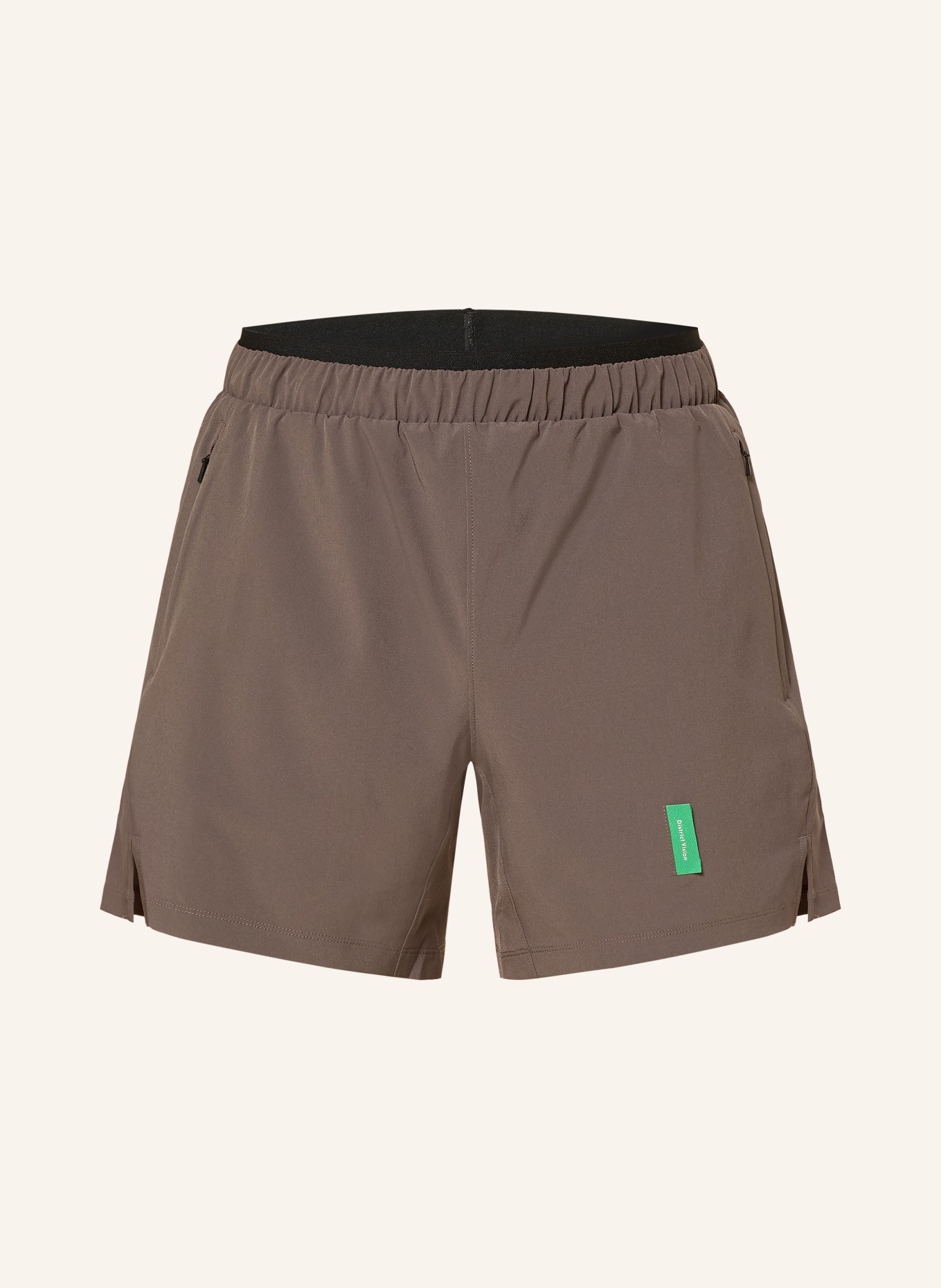 District Vision 2-in-1-Trainingsshorts 7": BRAUN / GRÜN / SCHWARZ