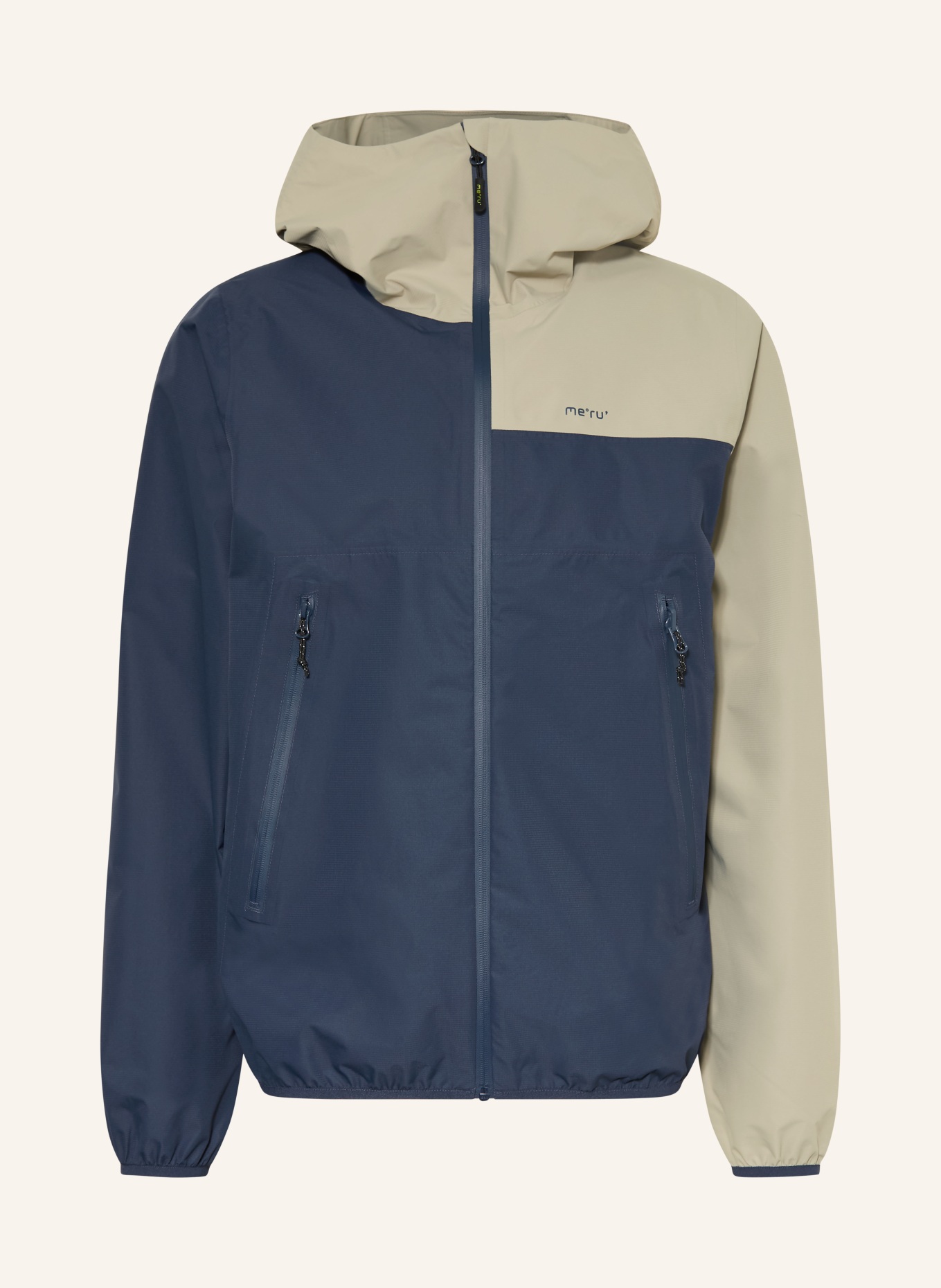 me°ru' Hardshell-Jacke POKHARA: DUNKELBLAU / BEIGE