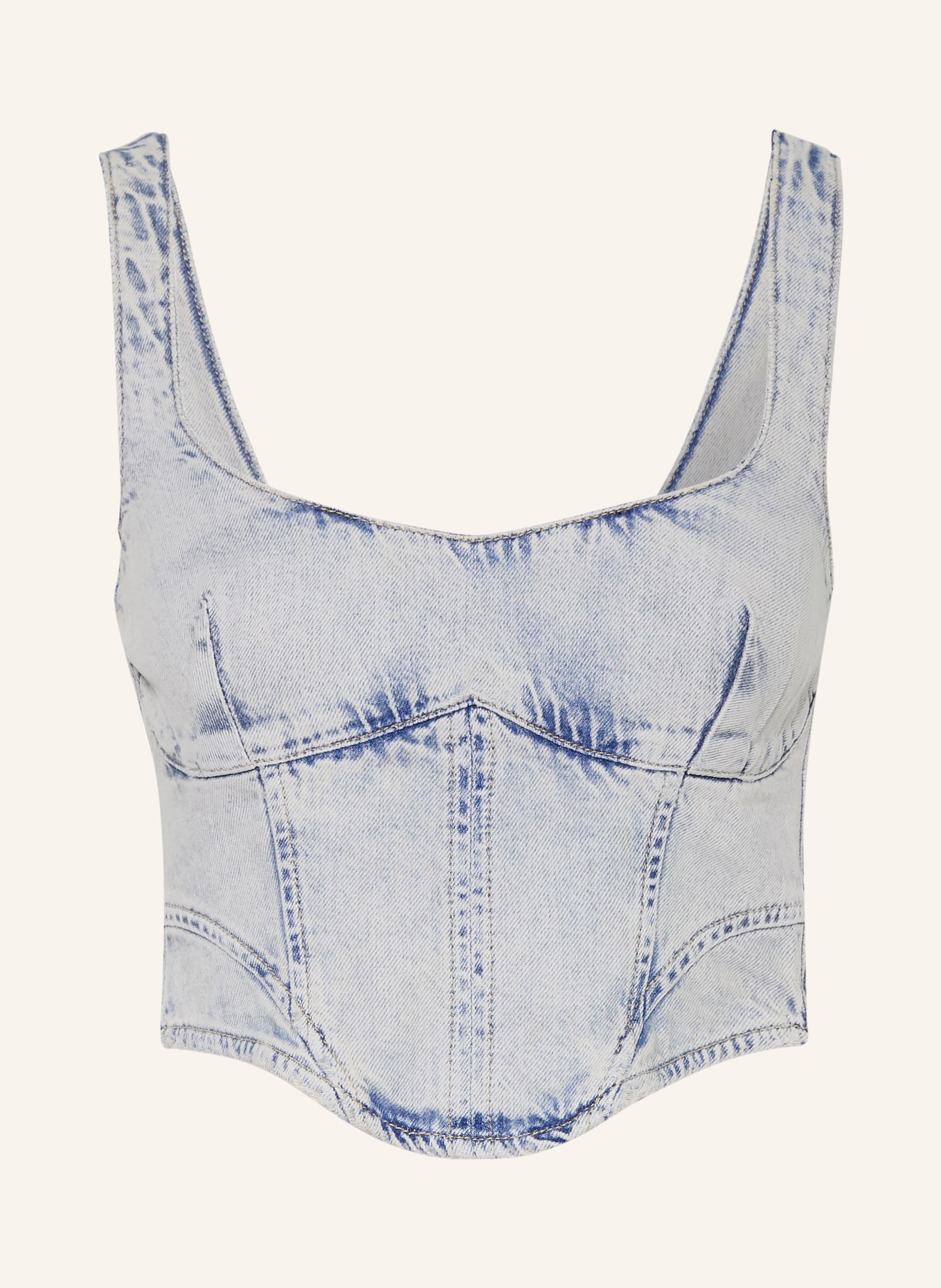 HAIKURE Krátký džínový top ELSIE: MODRÁ