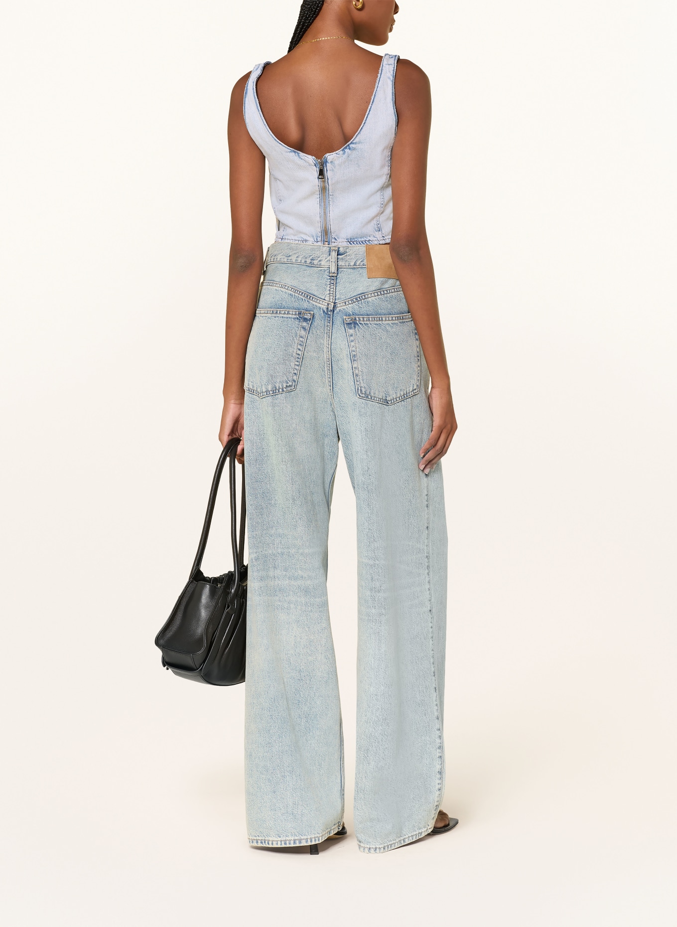 HAIKURE Krátký džínový top ELSIE: MODRÁ