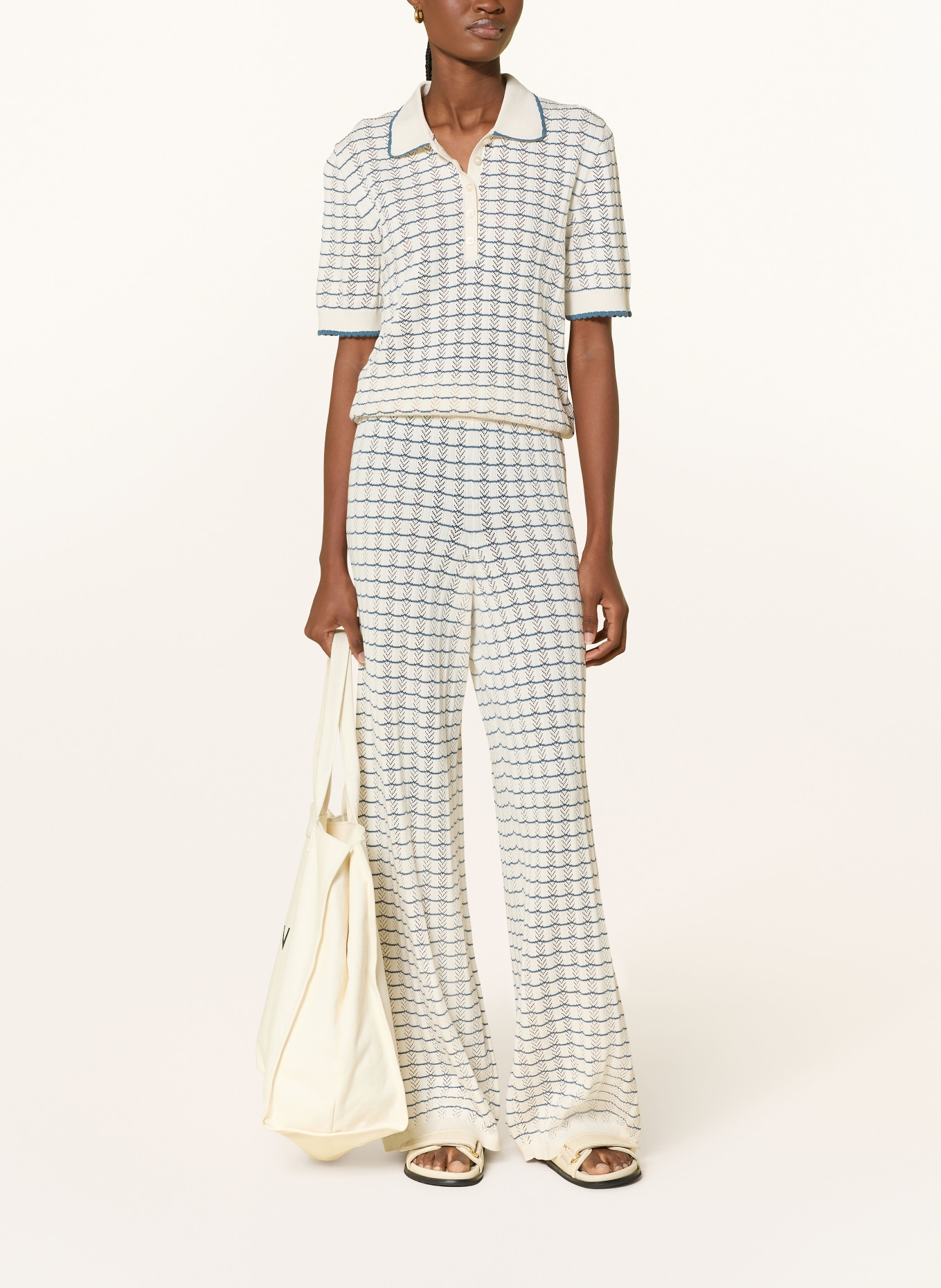 Marc O'Polo DENIM Knit polo shirt: WHITE / BLUE