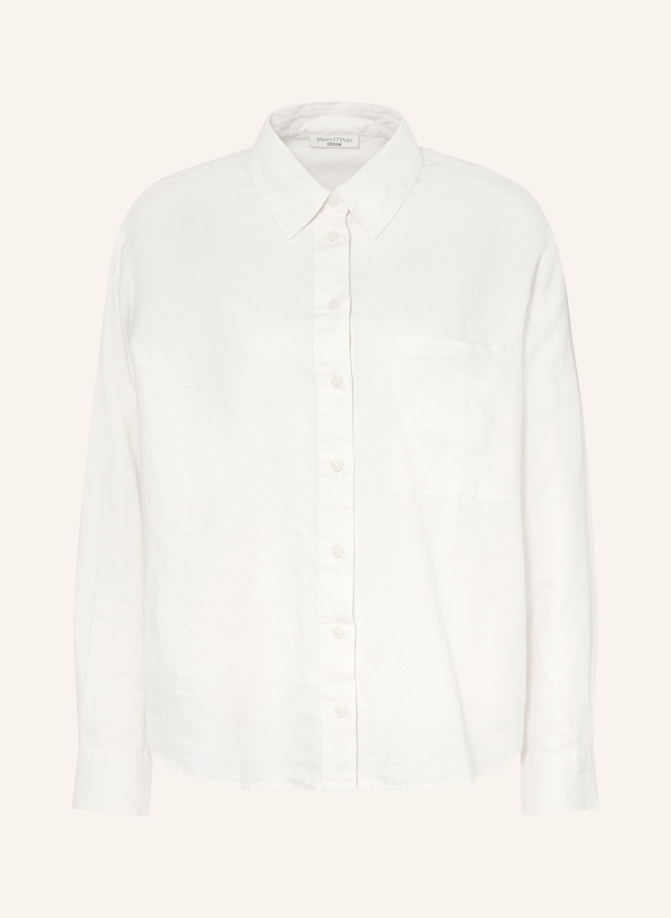 Marc O'Polo DENIM Hemdbluse mit Leinen: WEISS