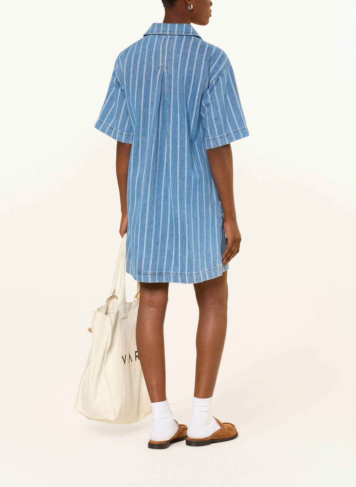 Marc O'Polo DENIM robe en jean: BLEU / BLANC