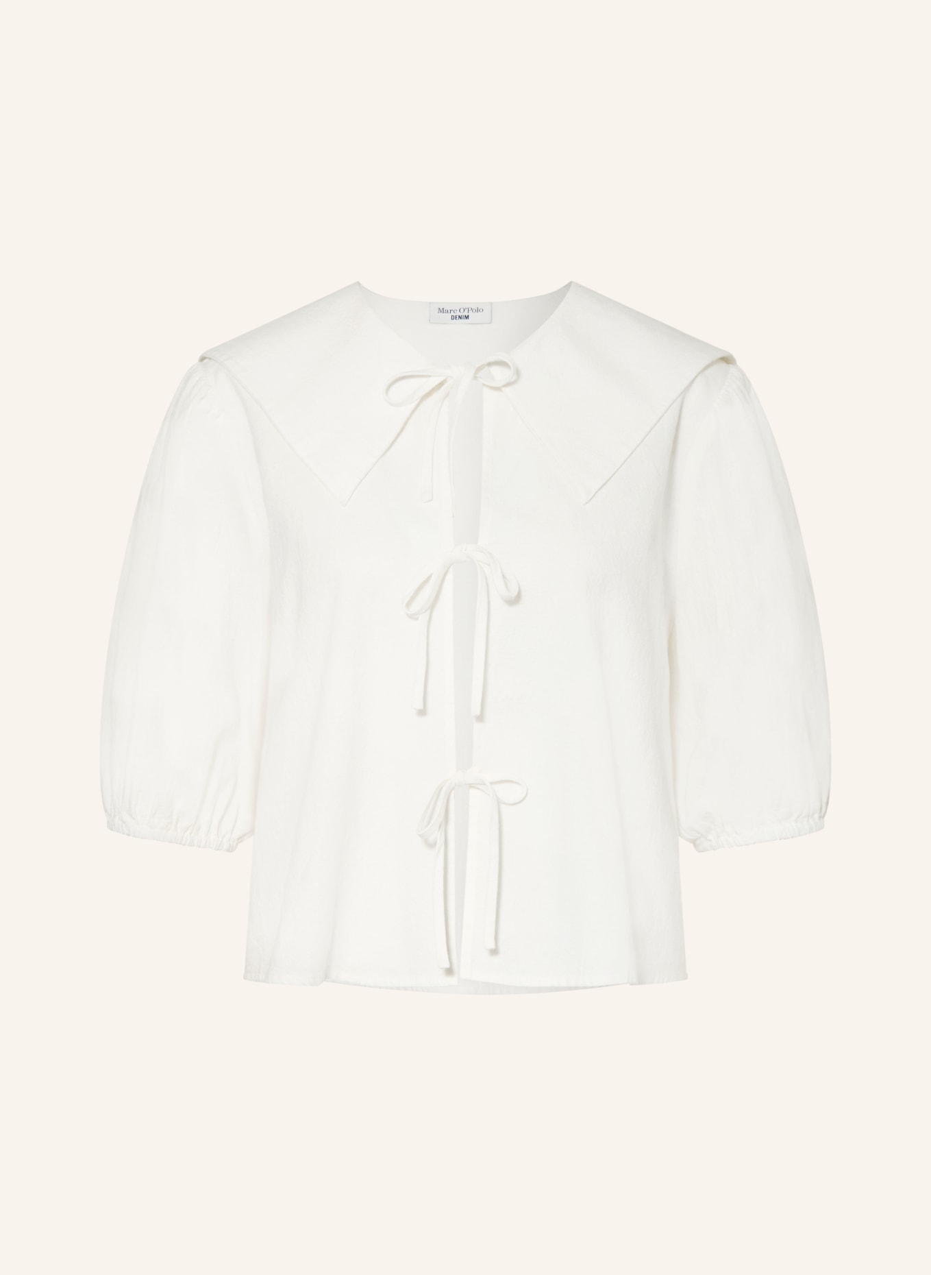 Marc O'Polo DENIM Blusenshirt mit 3/4-Arm: CREME