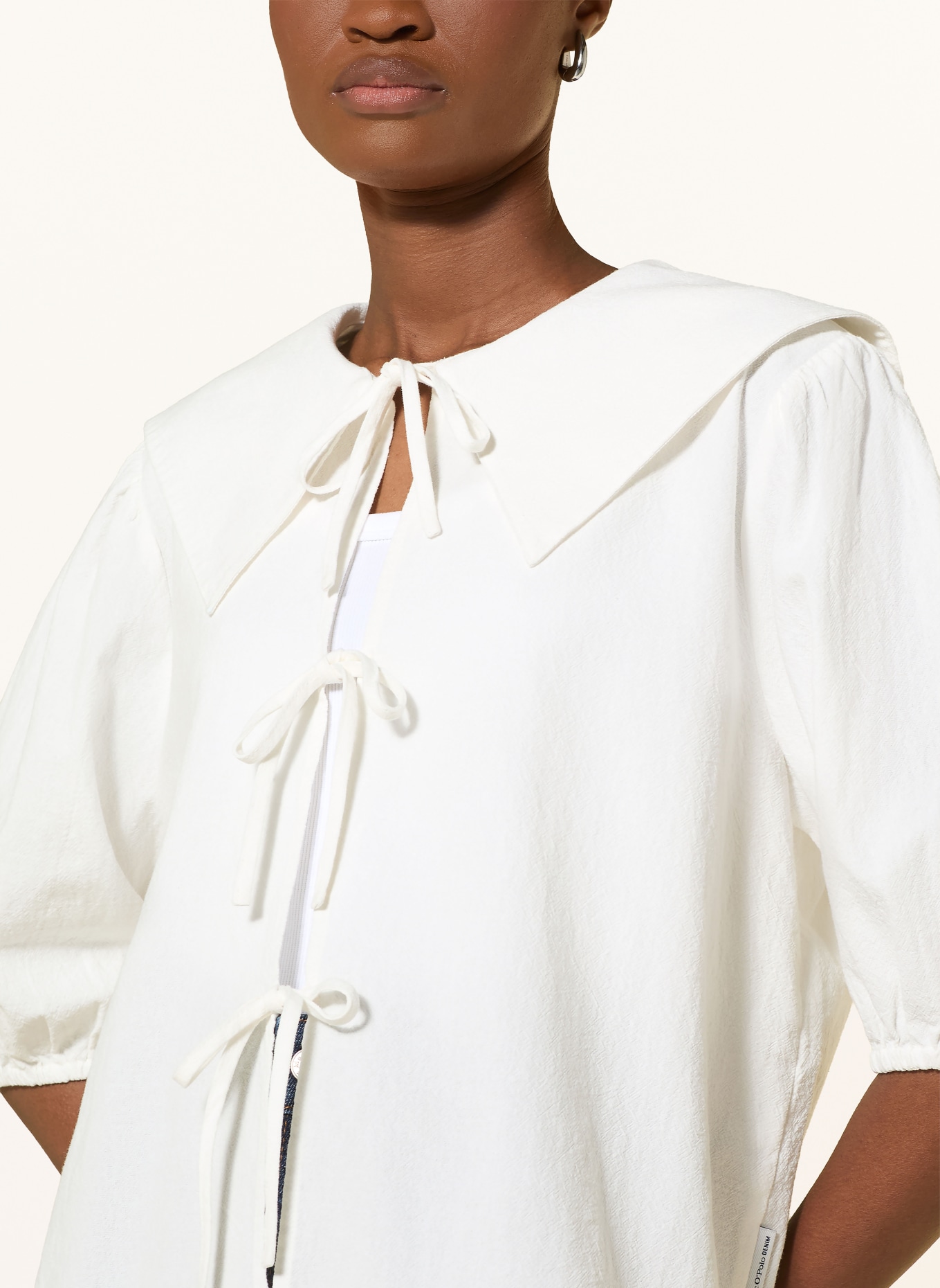 Marc O'Polo DENIM Blusenshirt mit 3/4-Arm: CREME