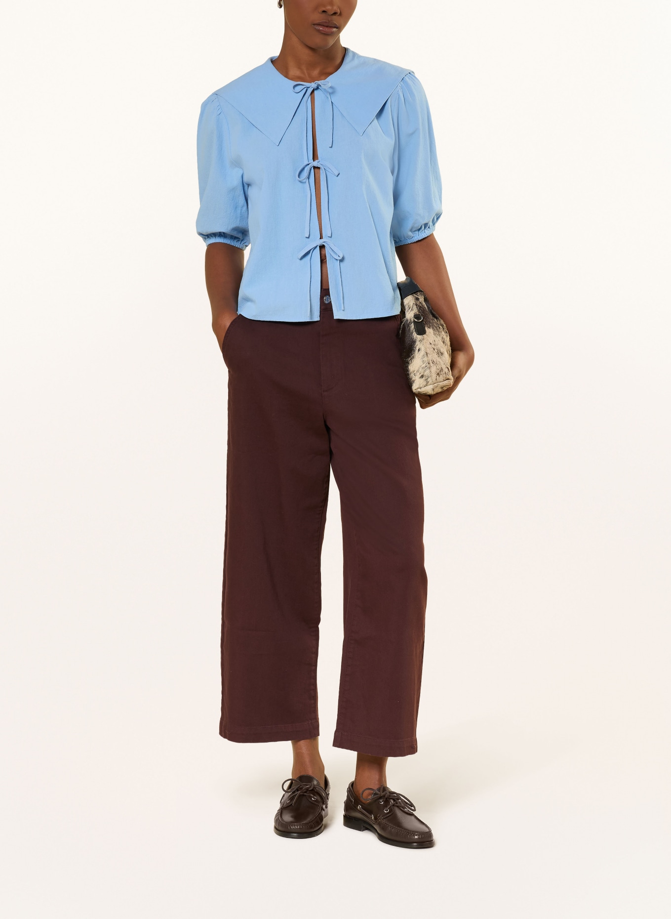 Marc O'Polo DENIM Blusenshirt mit 3/4-Arm: HELLBLAU