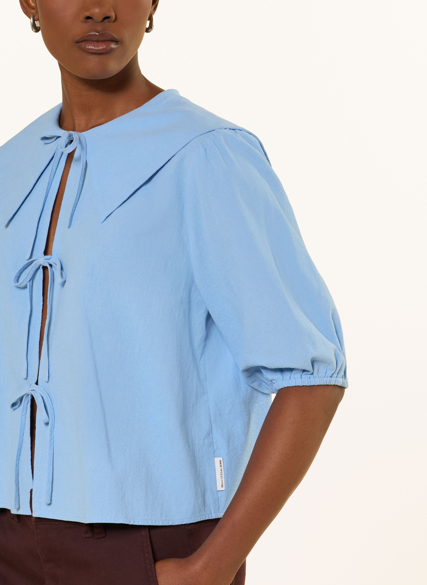 Marc O'Polo DENIM Blusenshirt mit 3/4-Arm: HELLBLAU