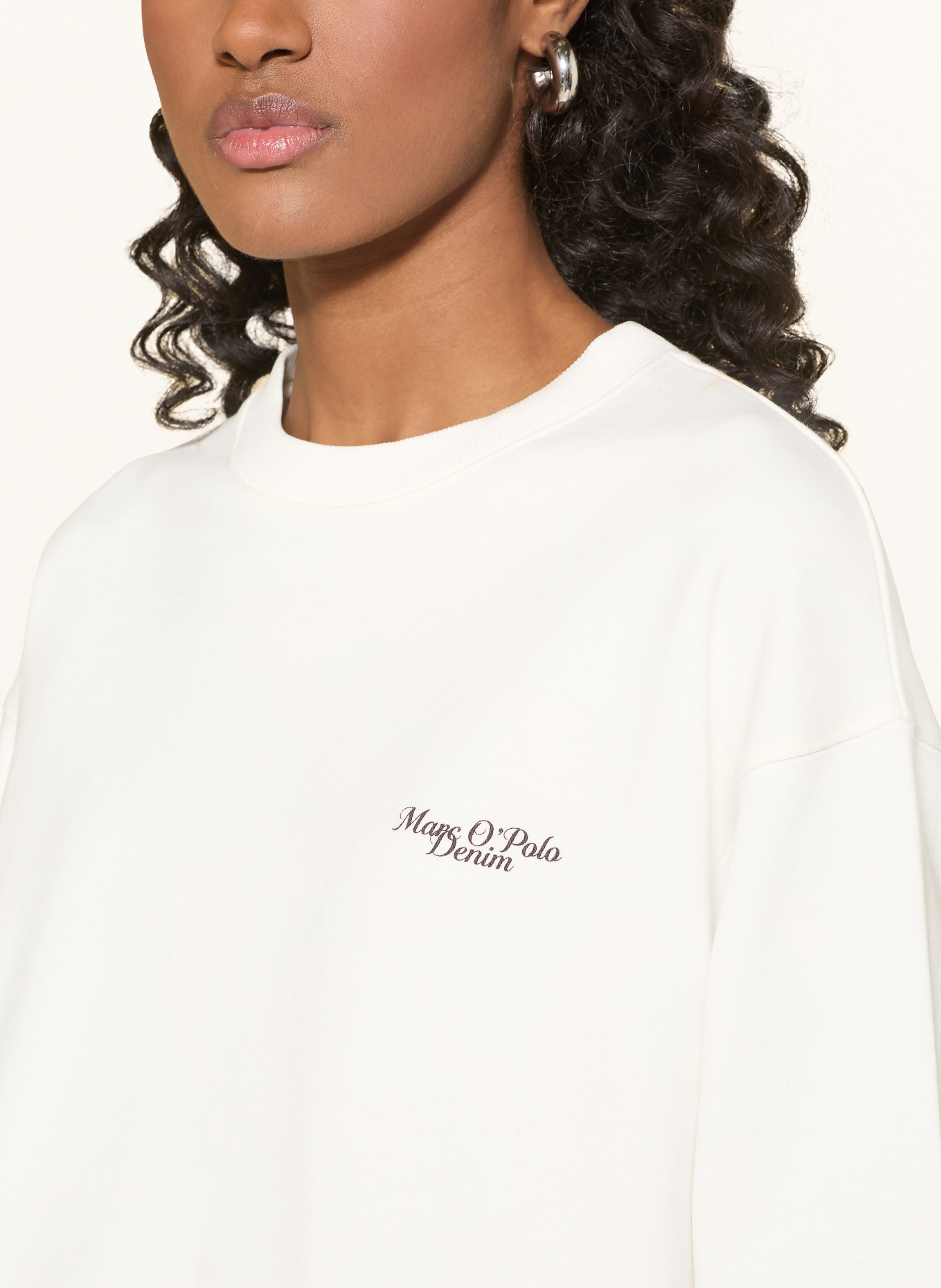 Marc O'Polo DENIM Sweatshirt: WEISS / DUNKELBRAUN