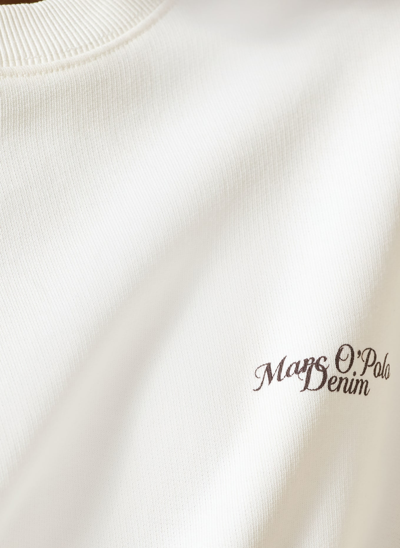 Marc O'Polo DENIM Sweatshirt: WEISS / DUNKELBRAUN