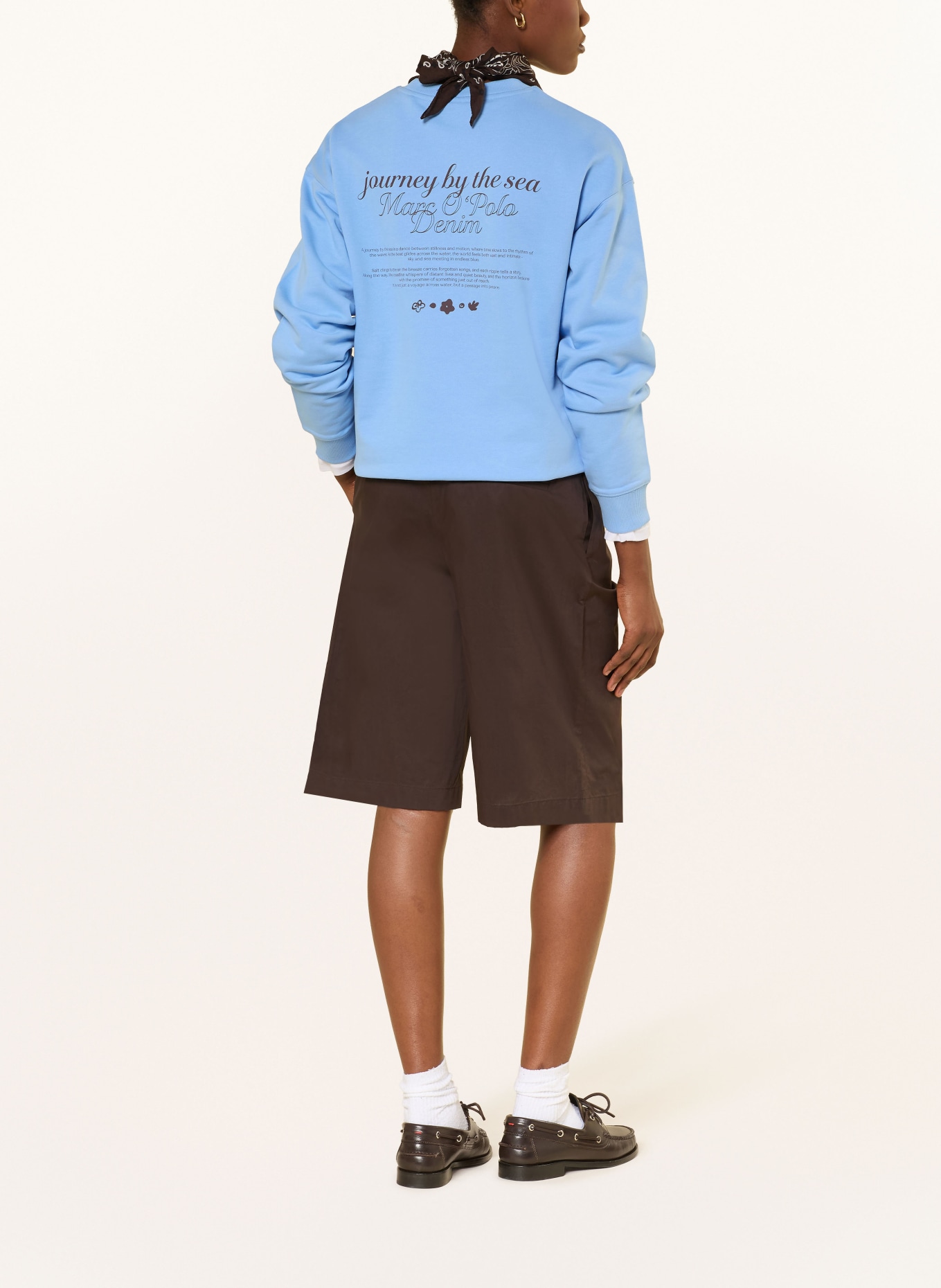 Marc O'Polo DENIM Sweatshirt: HELLBLAU / DUNKELBRAUN