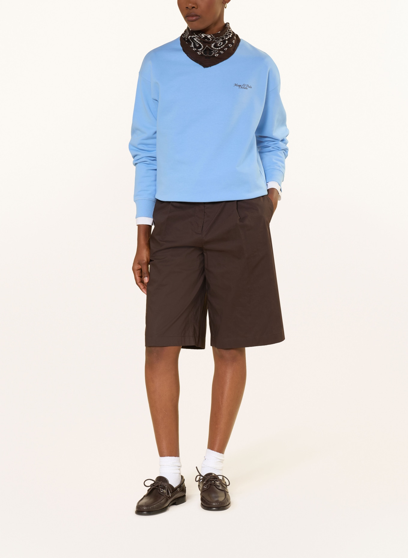 Marc O'Polo DENIM Sweatshirt: HELLBLAU / DUNKELBRAUN