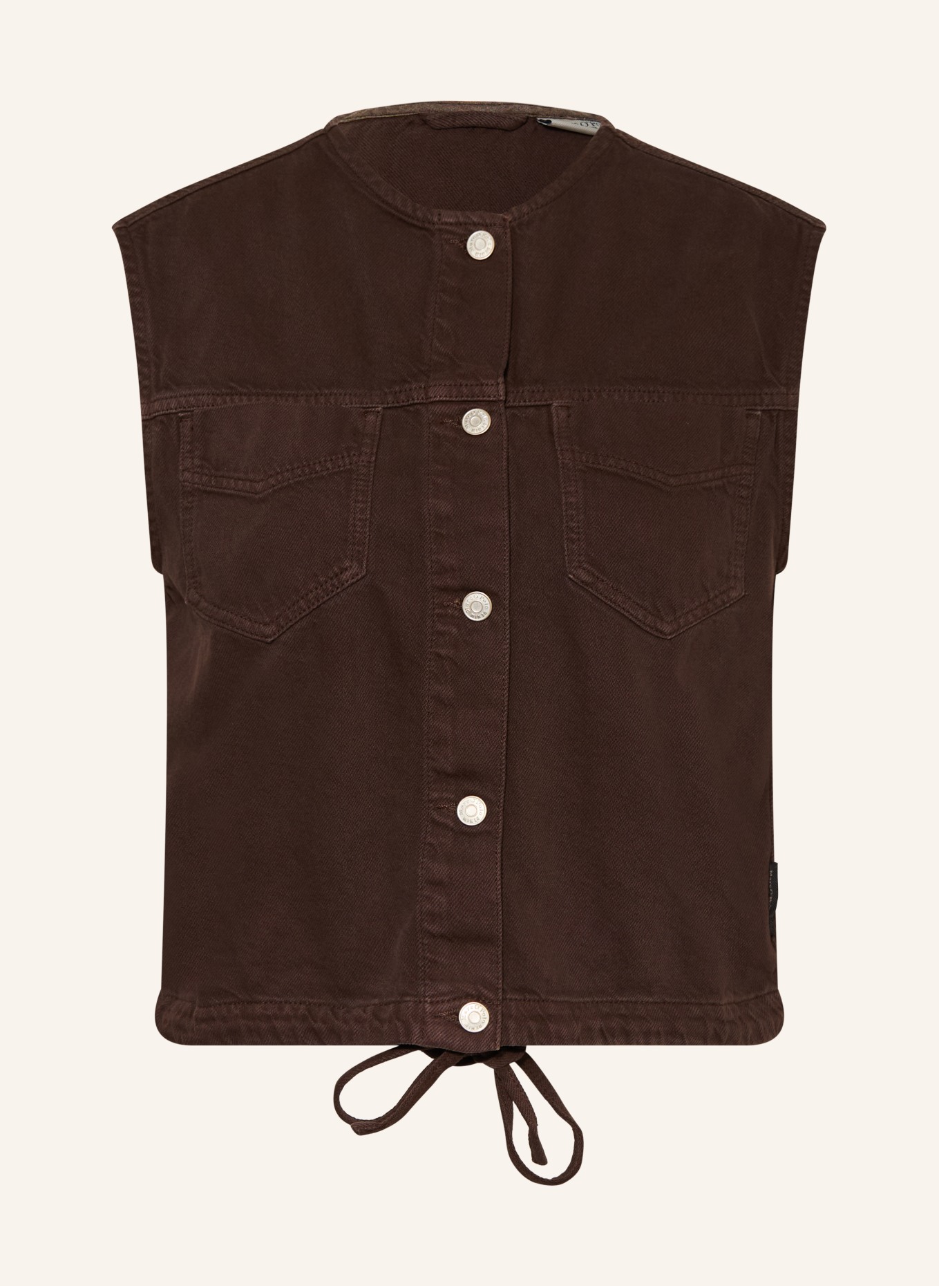 Marc O'Polo DENIM Kamizelka dżinsowa: CIEMNOBRĄZOWY
