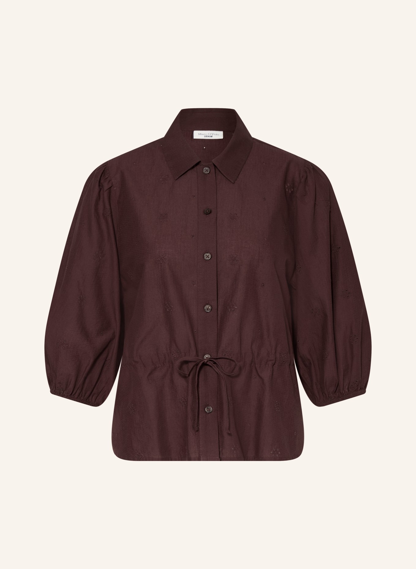 Marc O'Polo DENIM Blusenshirt mit 3/4-Arm: DUNKELROT