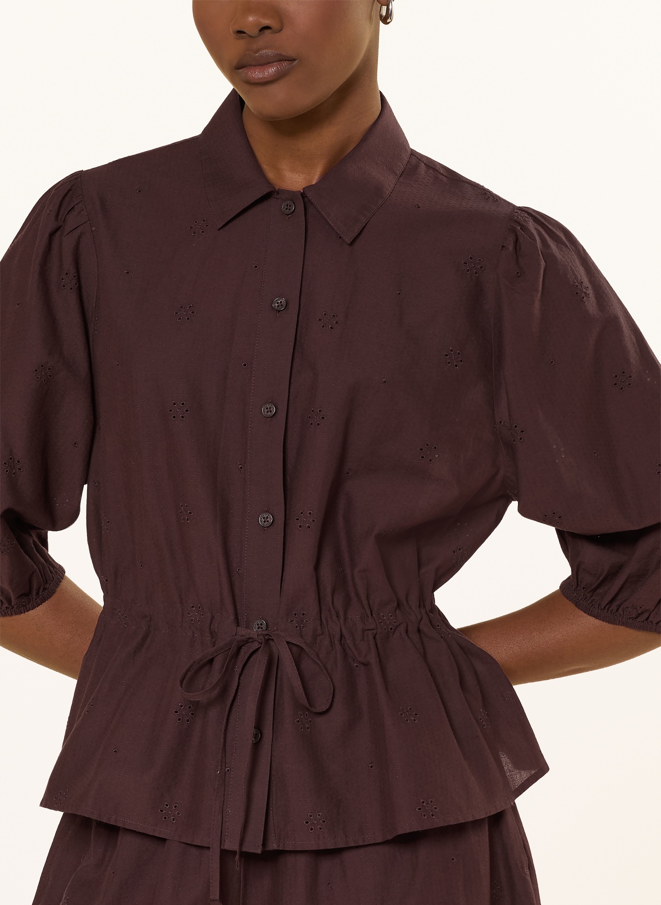 Marc O'Polo DENIM Blusenshirt mit 3/4-Arm: DUNKELROT
