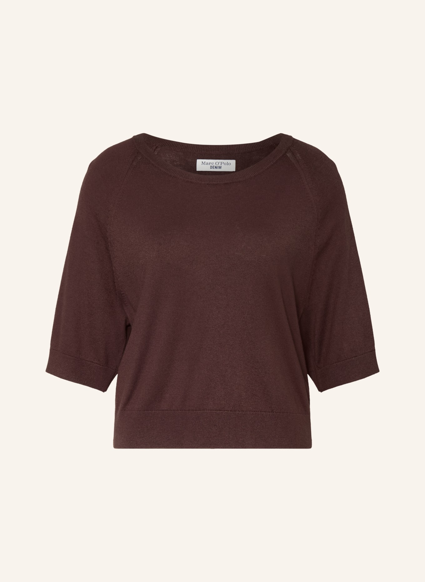 Marc O'Polo DENIM Tröja med 3/4-ärmar: MÖRKBRUN