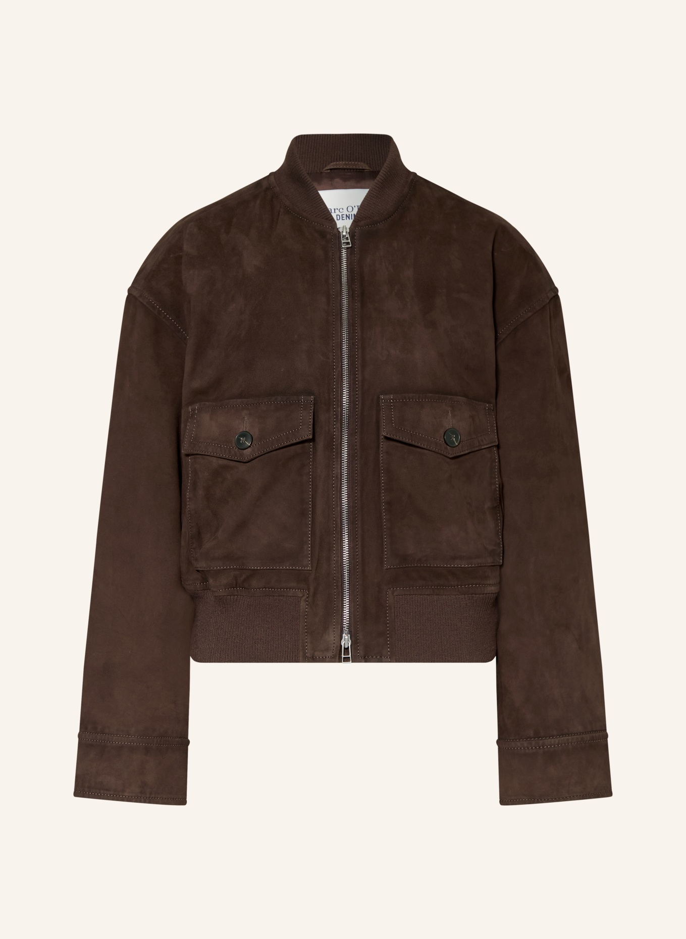 Marc O'Polo DENIM Lederblouson: DUNKELBRAUN