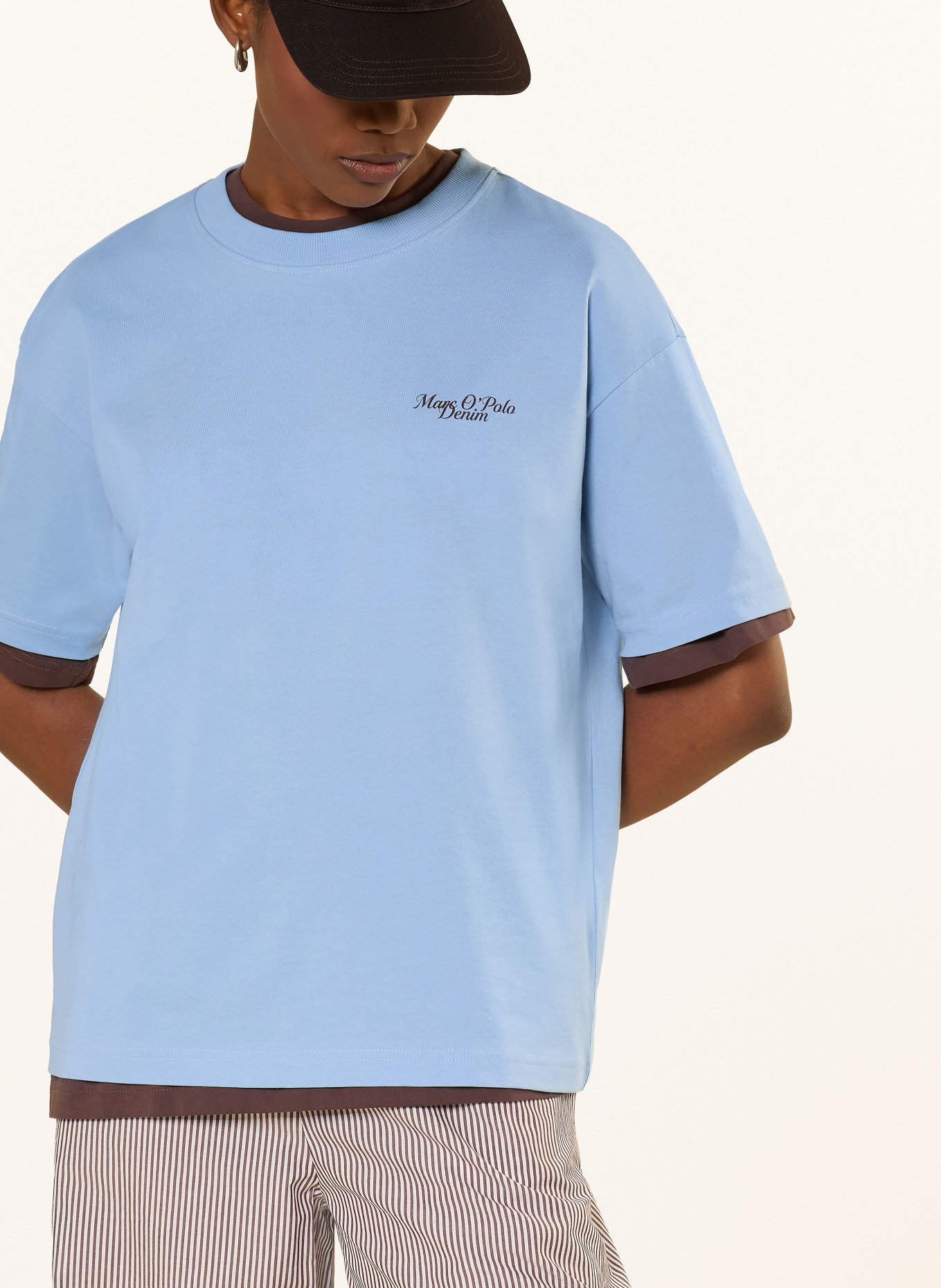 Marc O'Polo DENIM Tricou: ALBASTRU DESCHIS / MARO ÎNCHIS