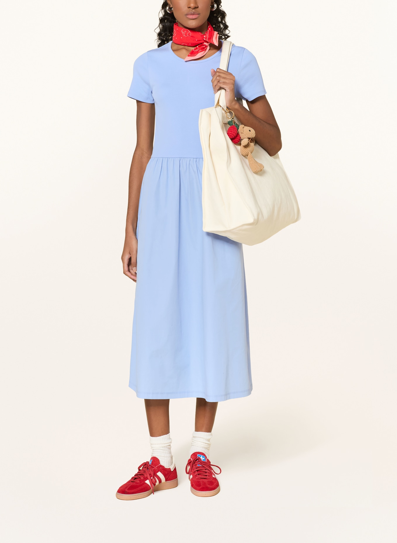 Marc O'Polo DENIM Kleid im Materialmix: HELLBLAU
