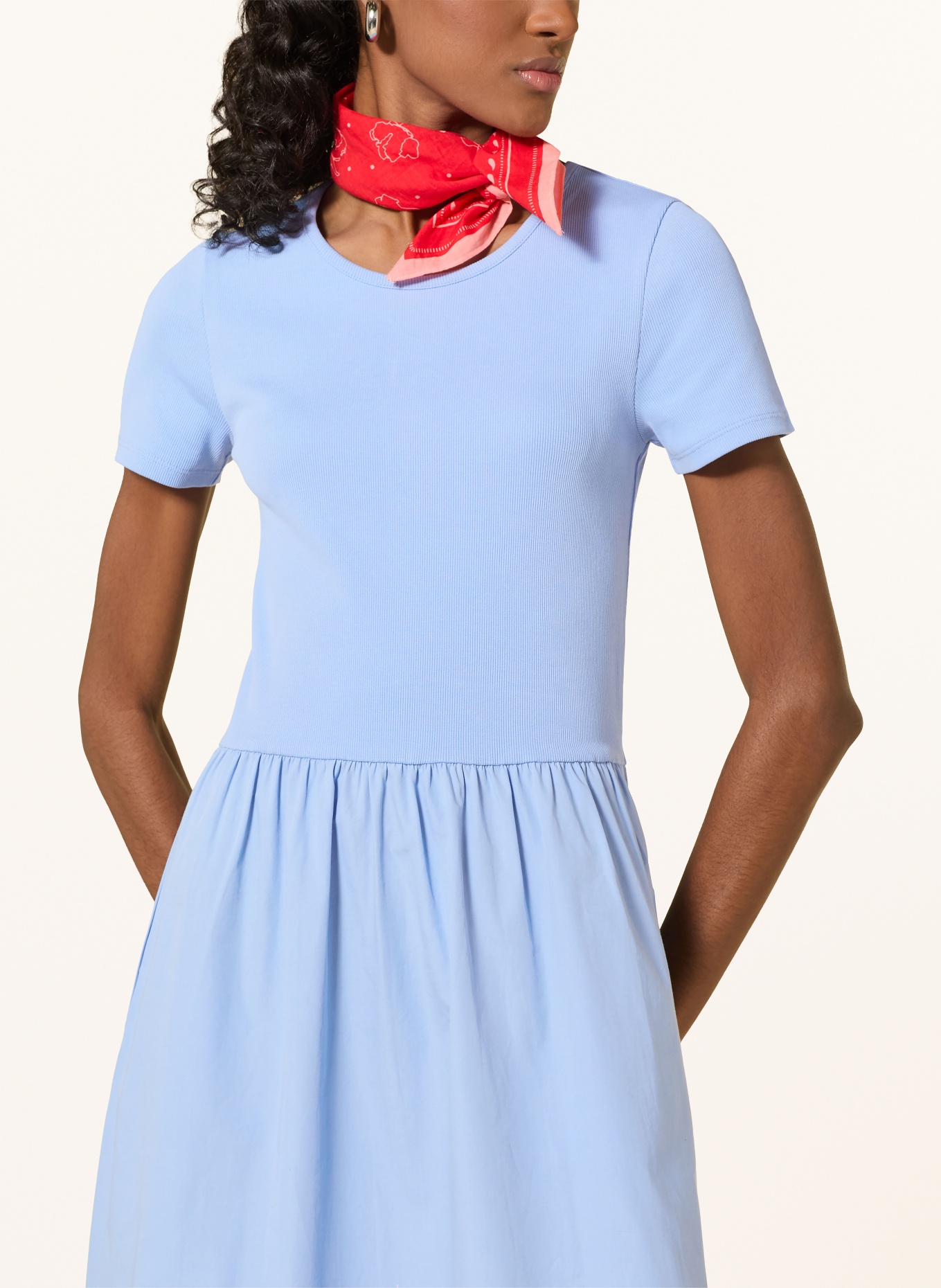 Marc O'Polo DENIM Kleid im Materialmix: HELLBLAU