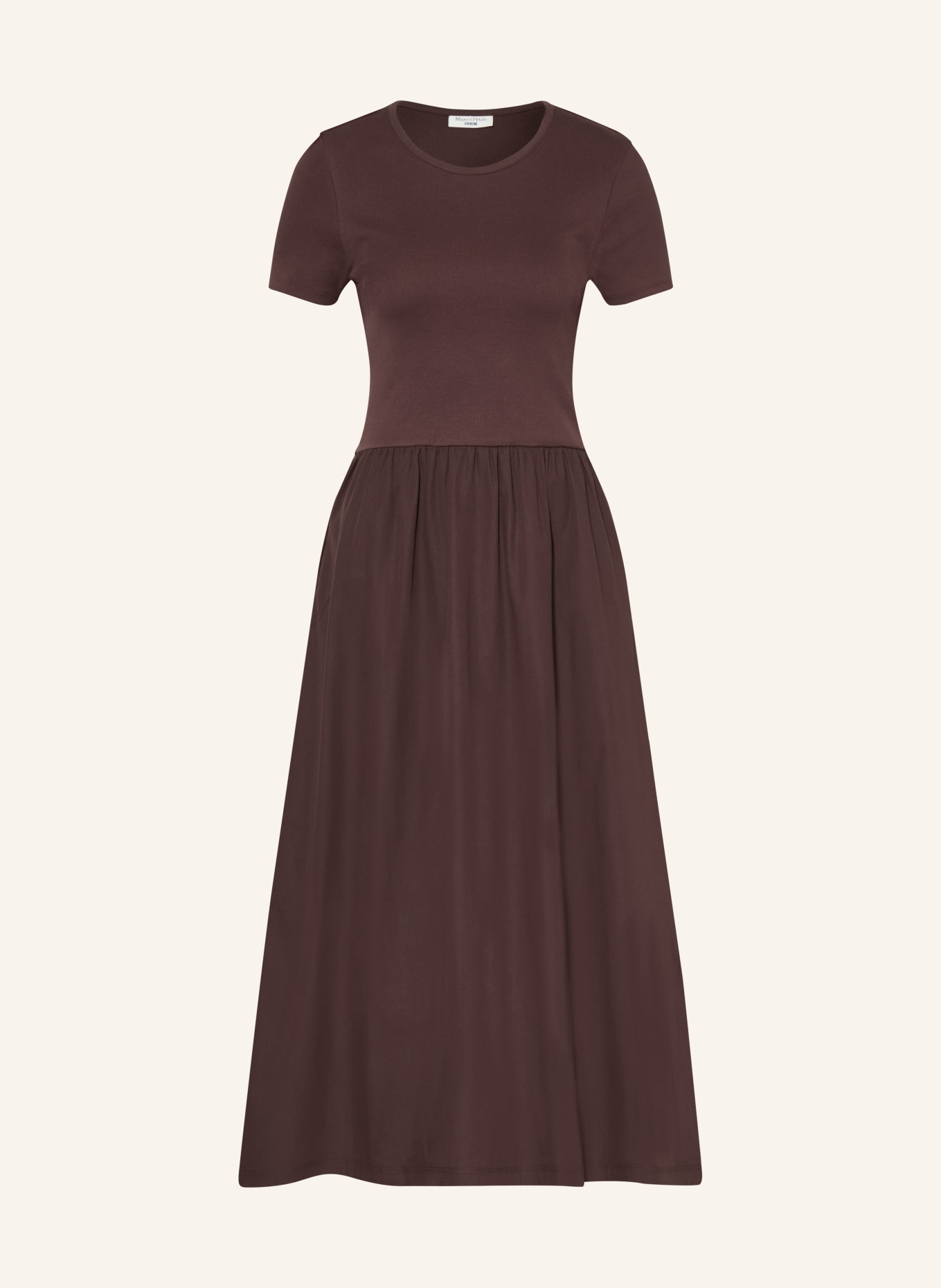 Marc O'Polo DENIM Kleid im Materialmix: DUNKELBRAUN