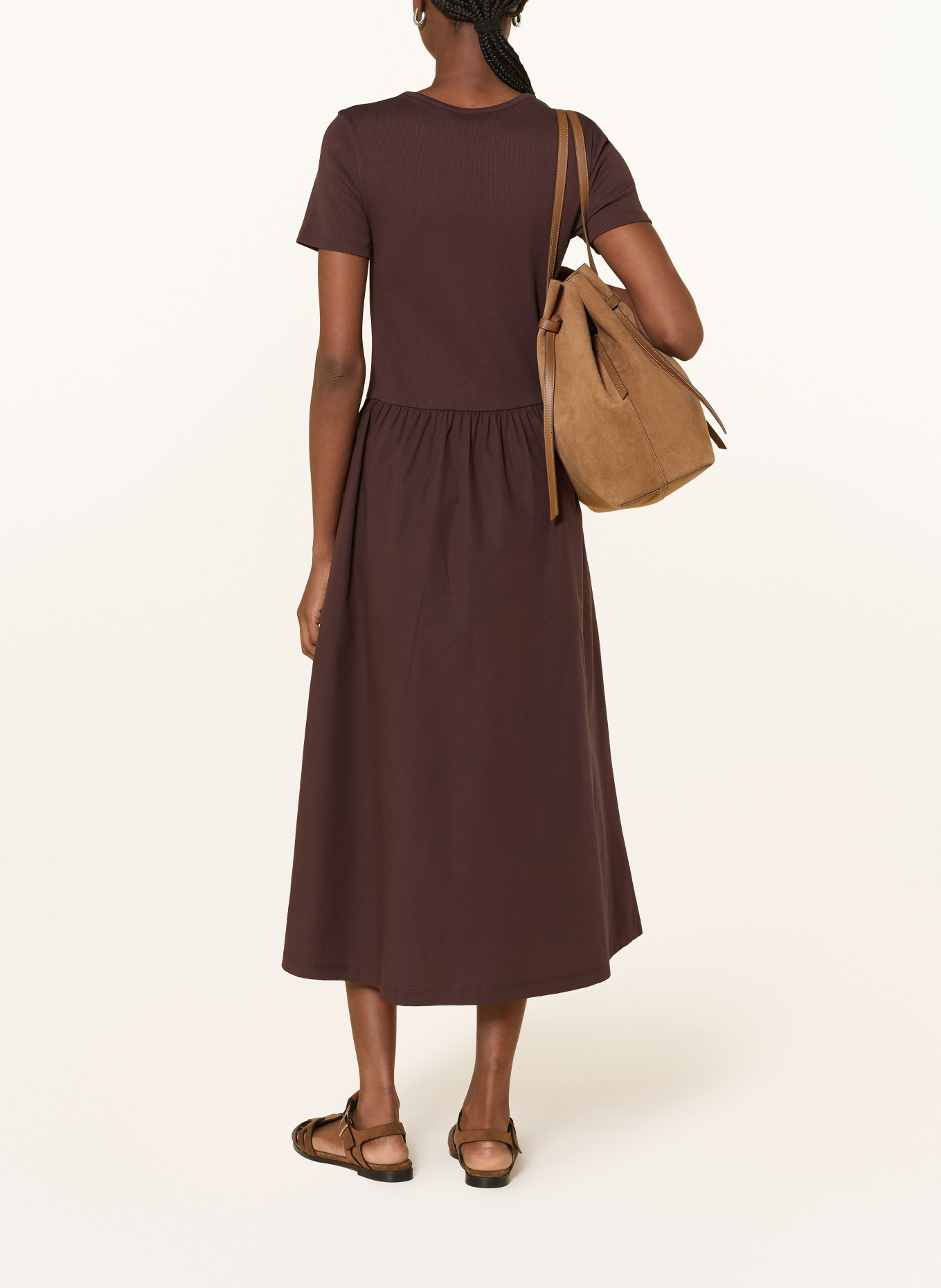 Marc O'Polo DENIM Kleid im Materialmix: DUNKELBRAUN