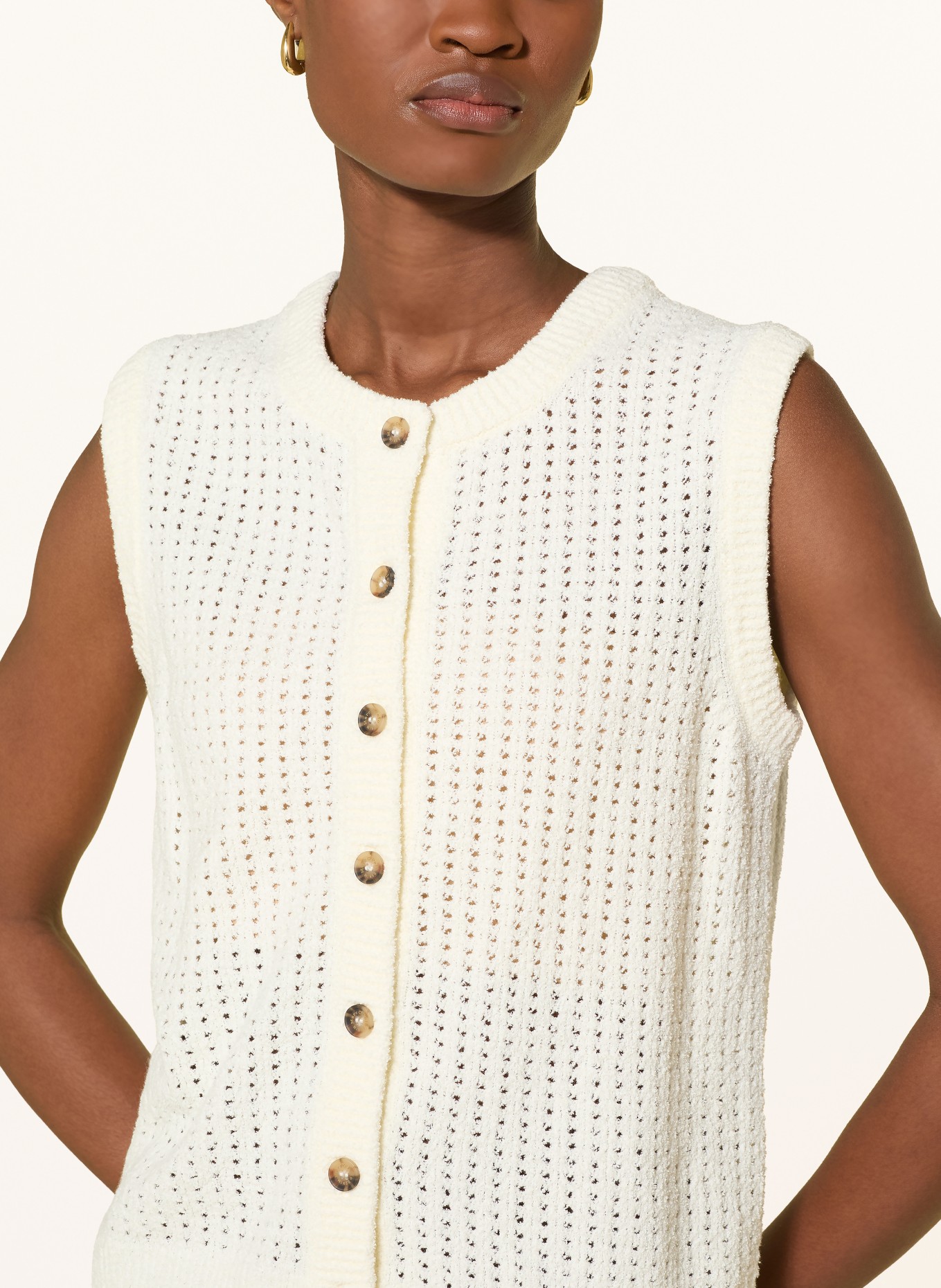 Marc O'Polo DENIM Vestă din tricot: CREM
