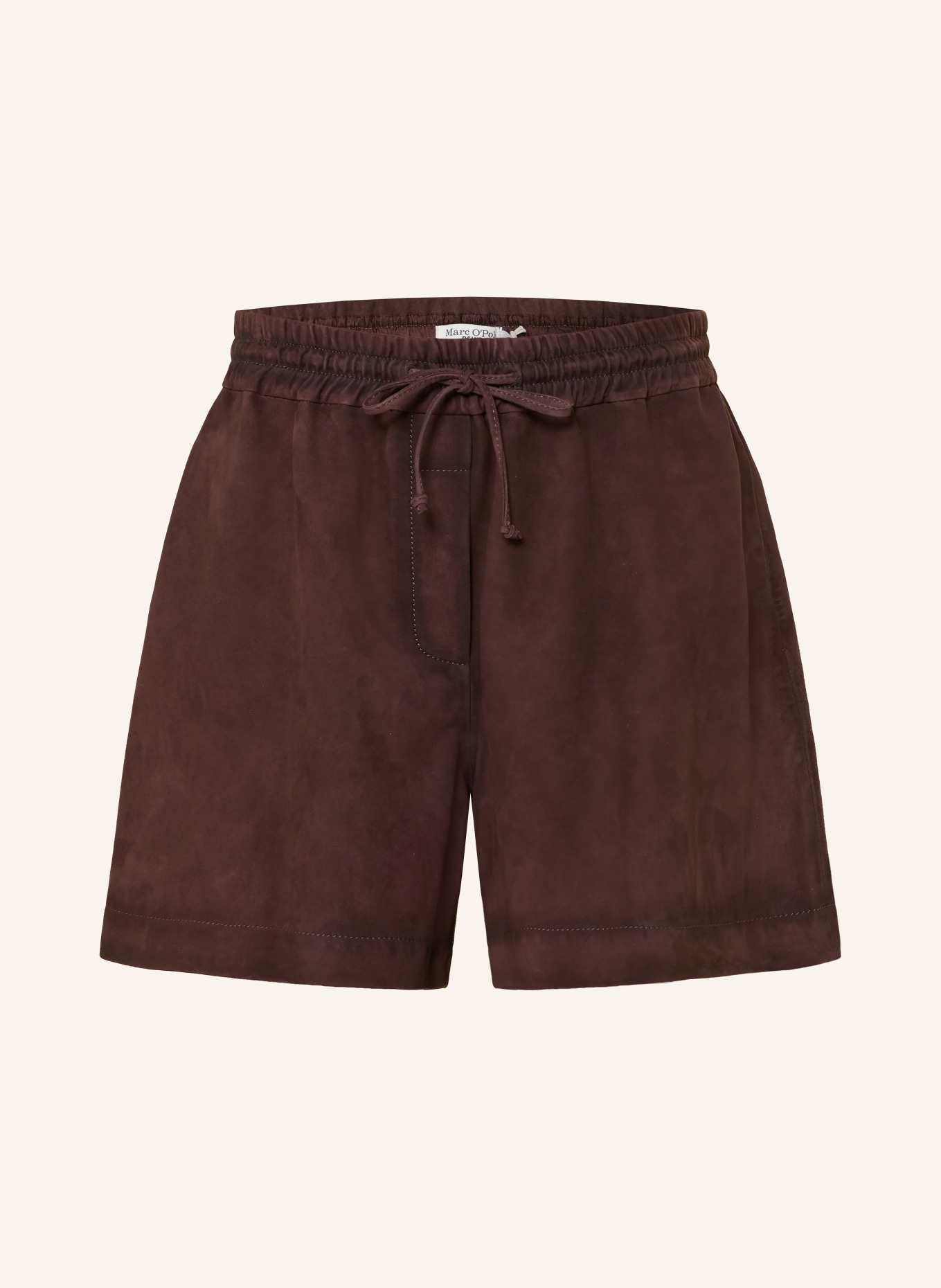 Marc O'Polo DENIM Ledershorts: DUNKELBRAUN