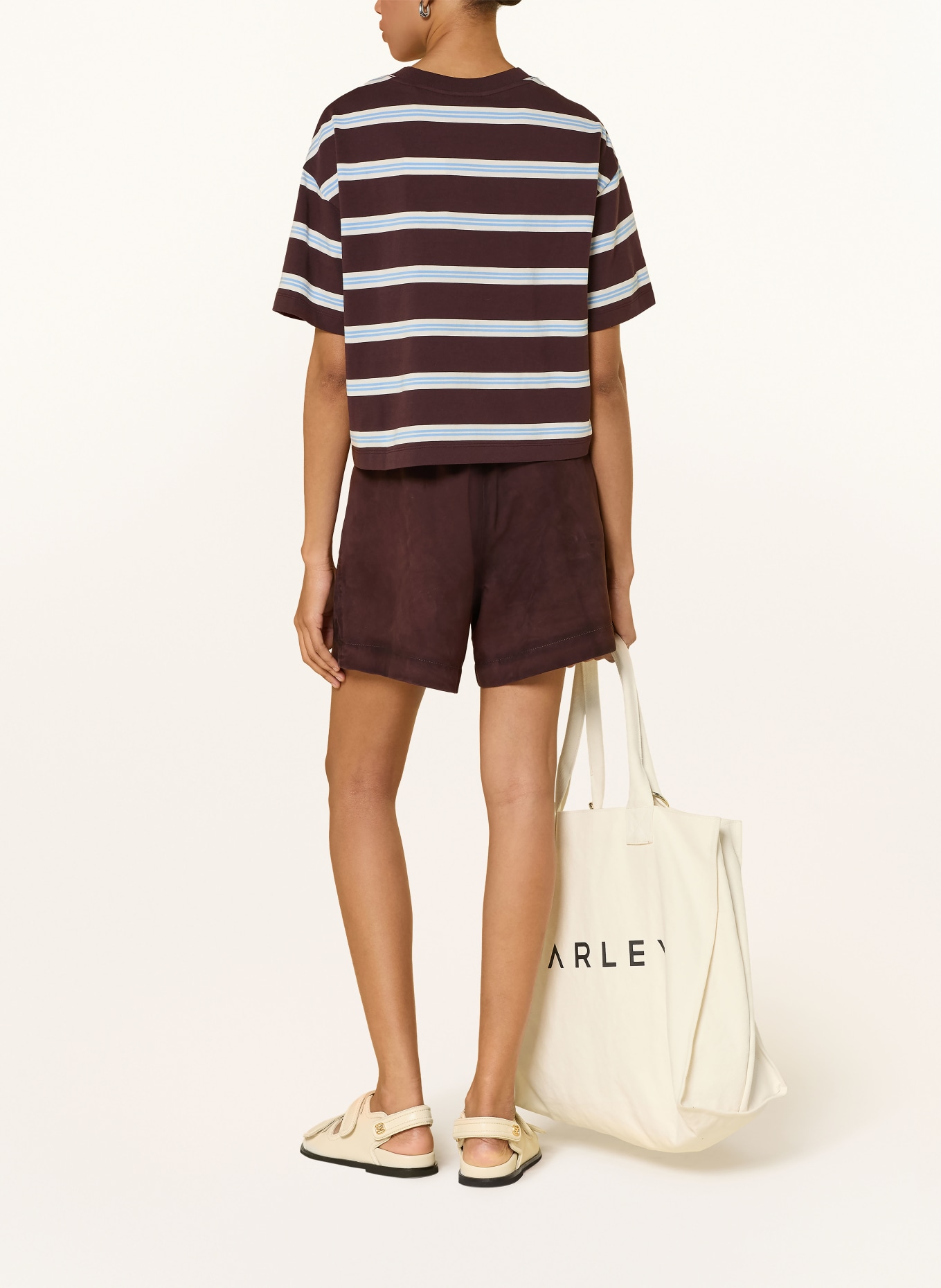 Marc O'Polo DENIM Ledershorts: DUNKELBRAUN