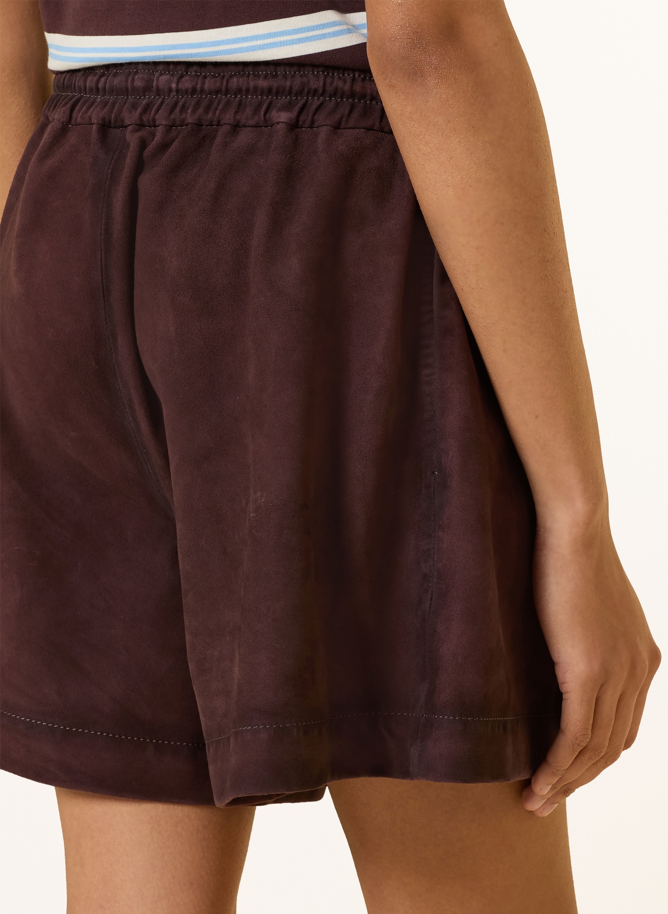 Marc O'Polo DENIM Ledershorts: DUNKELBRAUN