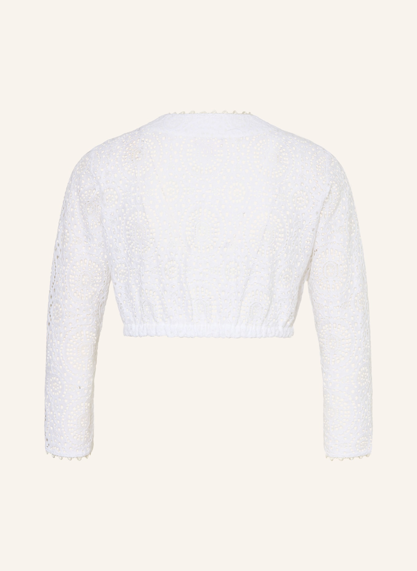 KINGA MATHE Dirndlbluse SAMANTHA aus Lochspitze: WEISS