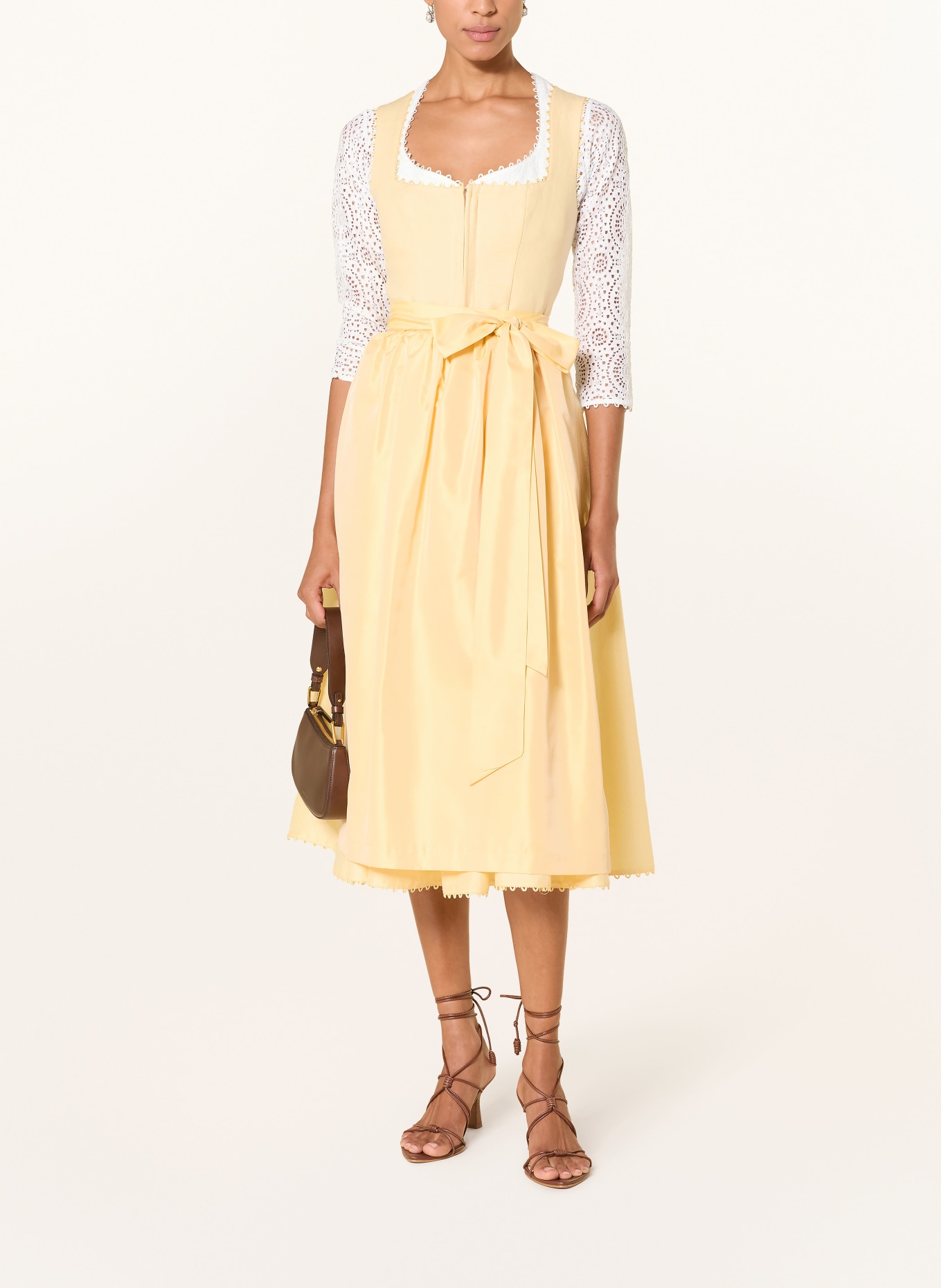 KINGA MATHE Dirndlbluse SAMANTHA aus Lochspitze: WEISS