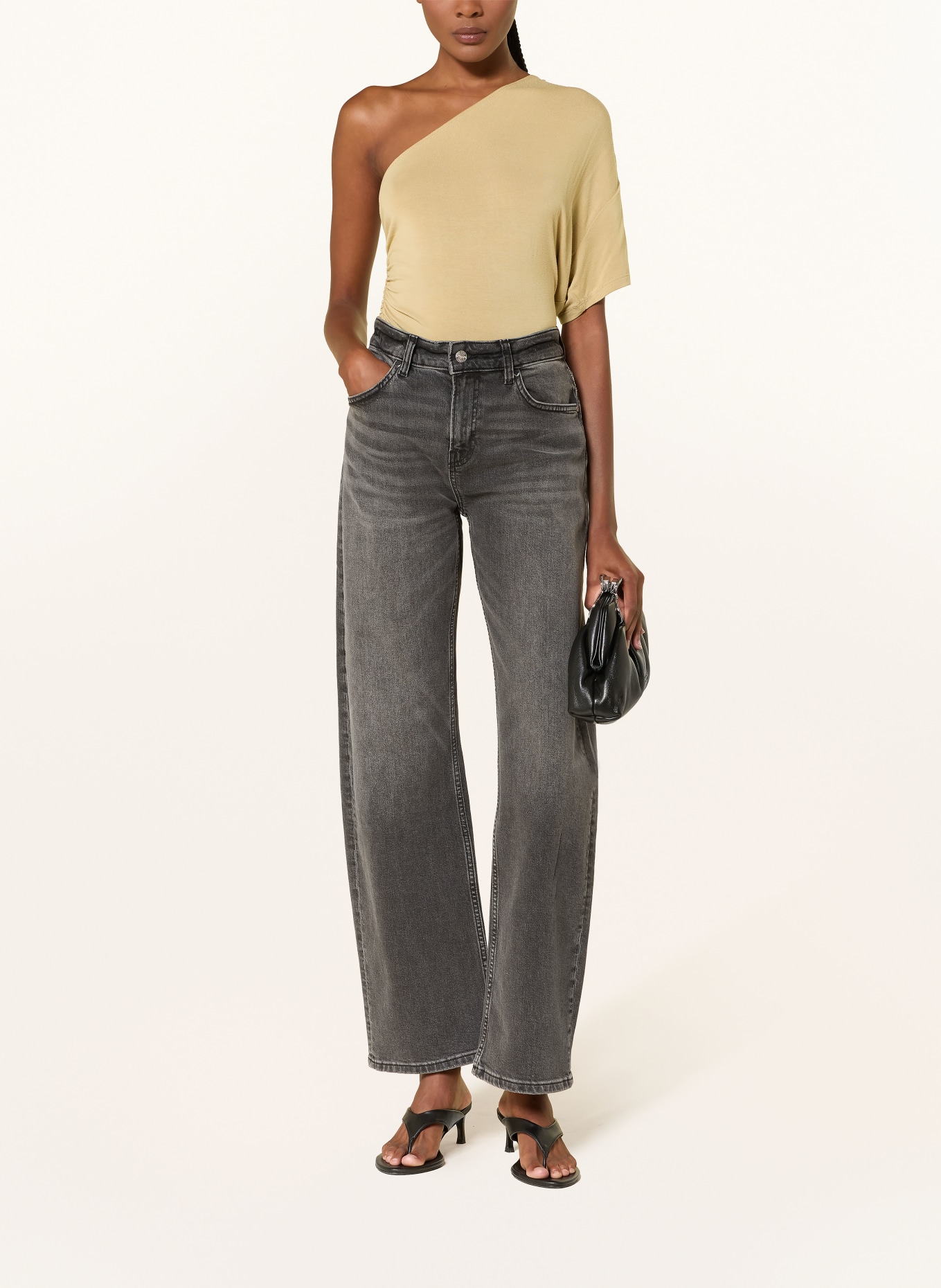 EB DENIM T-shirt à une épaule LINNEA: BEIGE