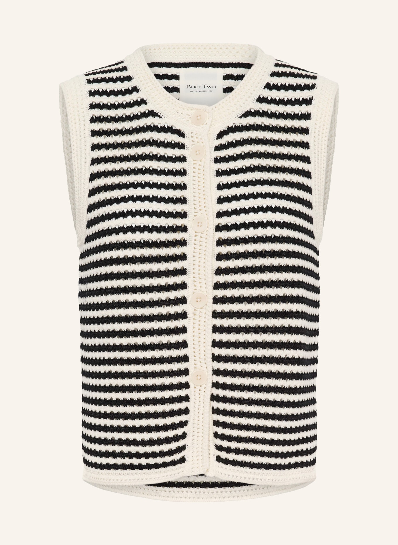 Part Two Strickweste: ECRU / SCHWARZ