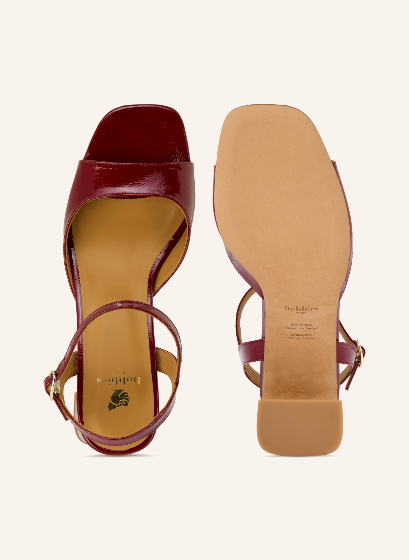 bobbies Sandaaltjes VAHINA: DONKERROOD / GOUD