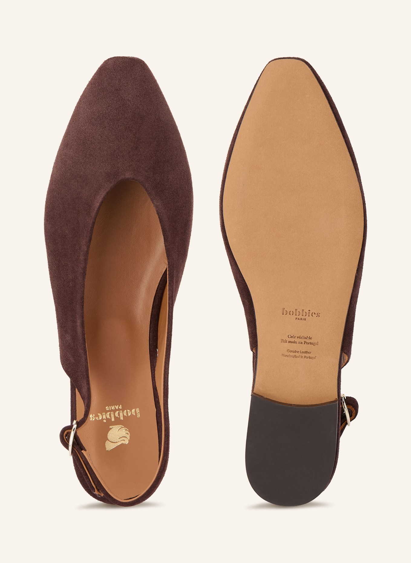 bobbies Ballerines à lanières ANOUK: MARRON FONCÉ