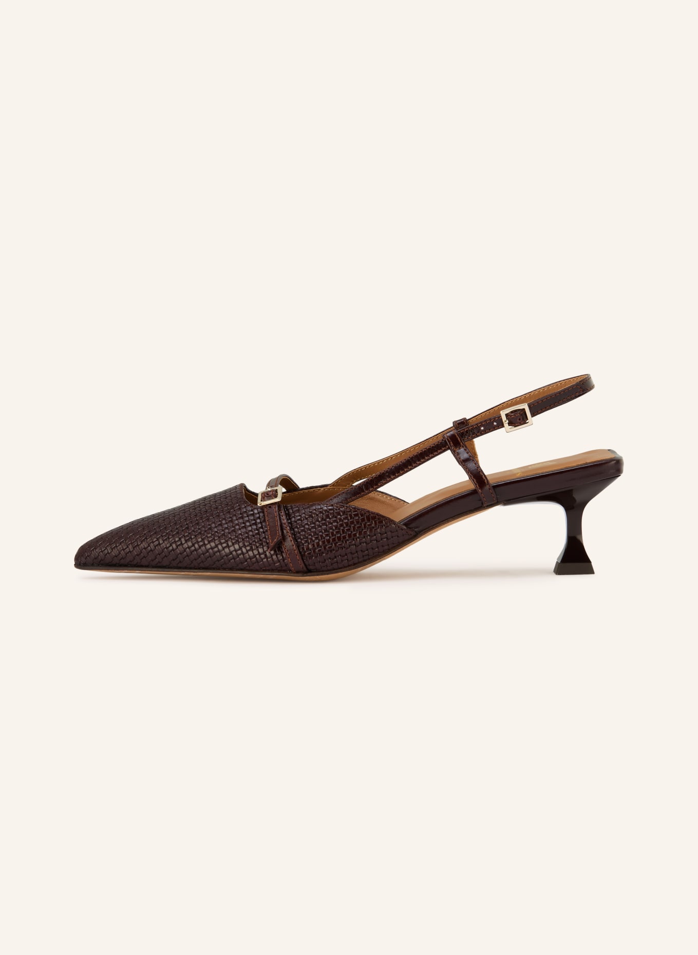bobbies REEM Slingback Pumps: DARK BROWN / GOLD