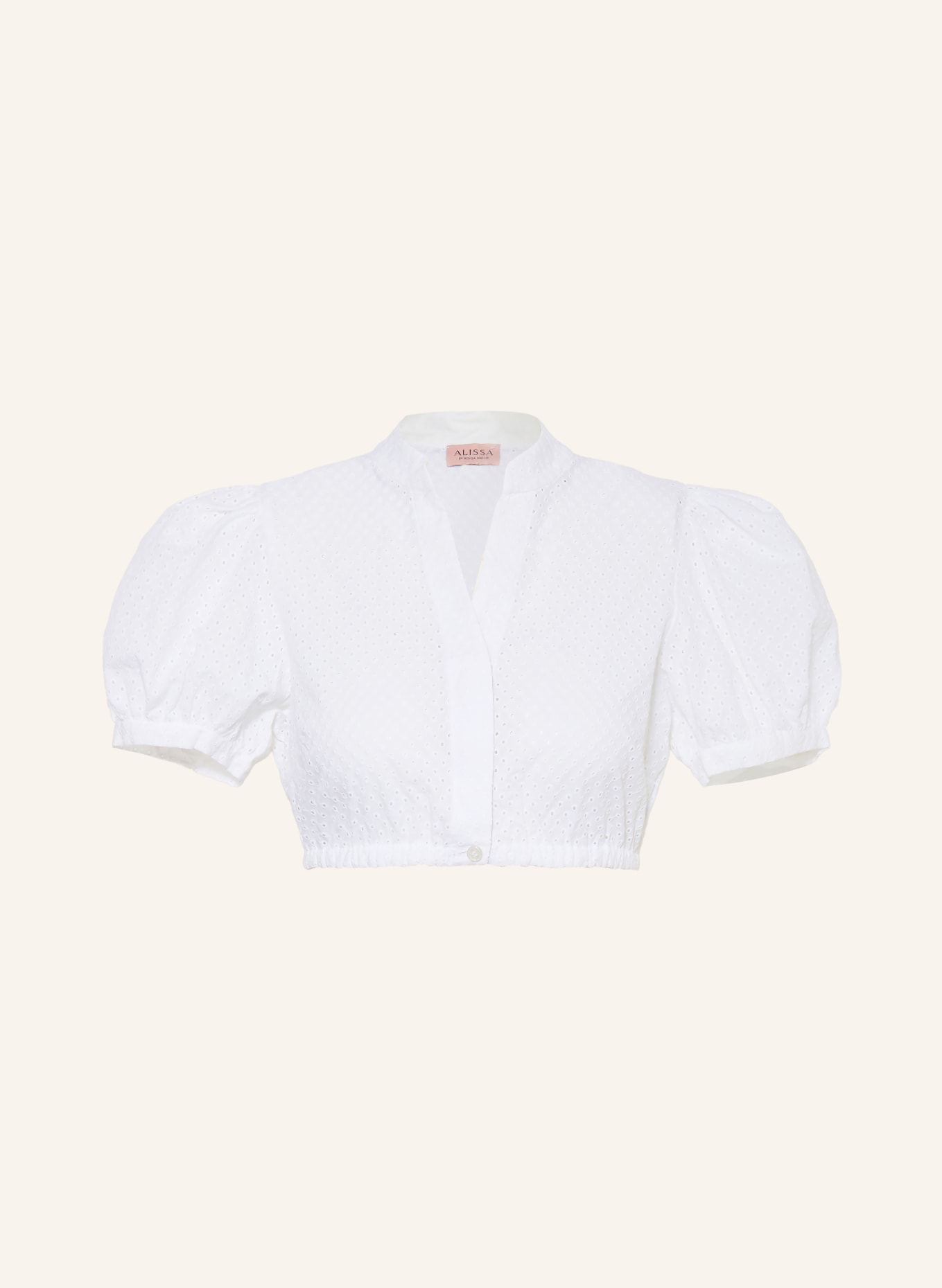 ALISSA BY KINGA MATHE Dirndlbluse GINI aus Lochspitze: WEISS
