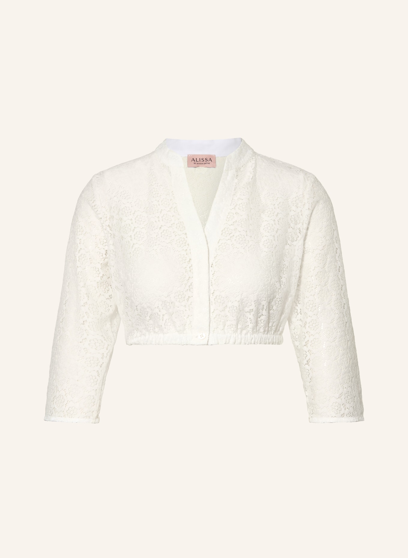 ALISSA BY KINGA MATHE Dirndlbluse SURI aus Spitze mit 3/4-Arm: CREME