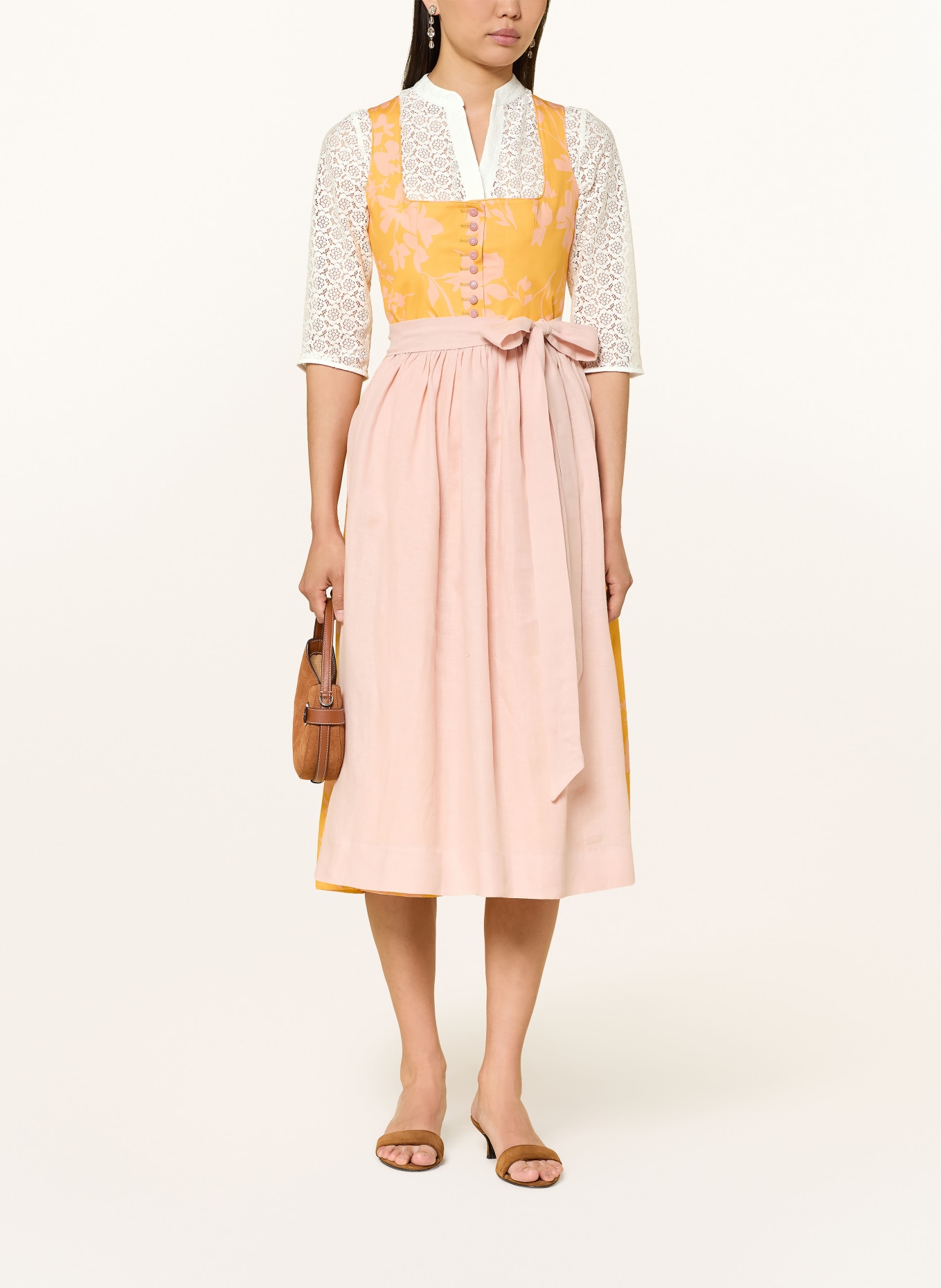 ALISSA BY KINGA MATHE Dirndlbluse SURI aus Spitze mit 3/4-Arm: CREME