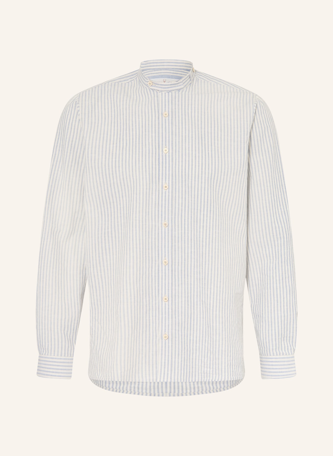 Johann & Johanna Chemise traditionnelle coupe ajustée à col montant: BLEU CLAIR / BEIGE